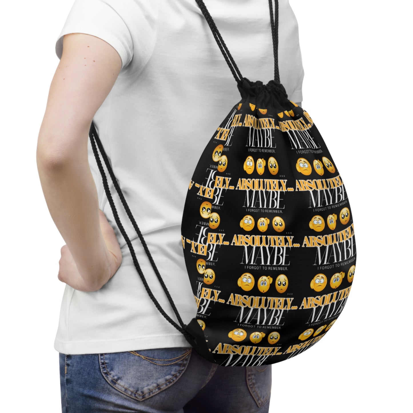 Absolutely Maybe Drawstring Bag - Fun and Stylish Gym Backpack for Active Lifestyles