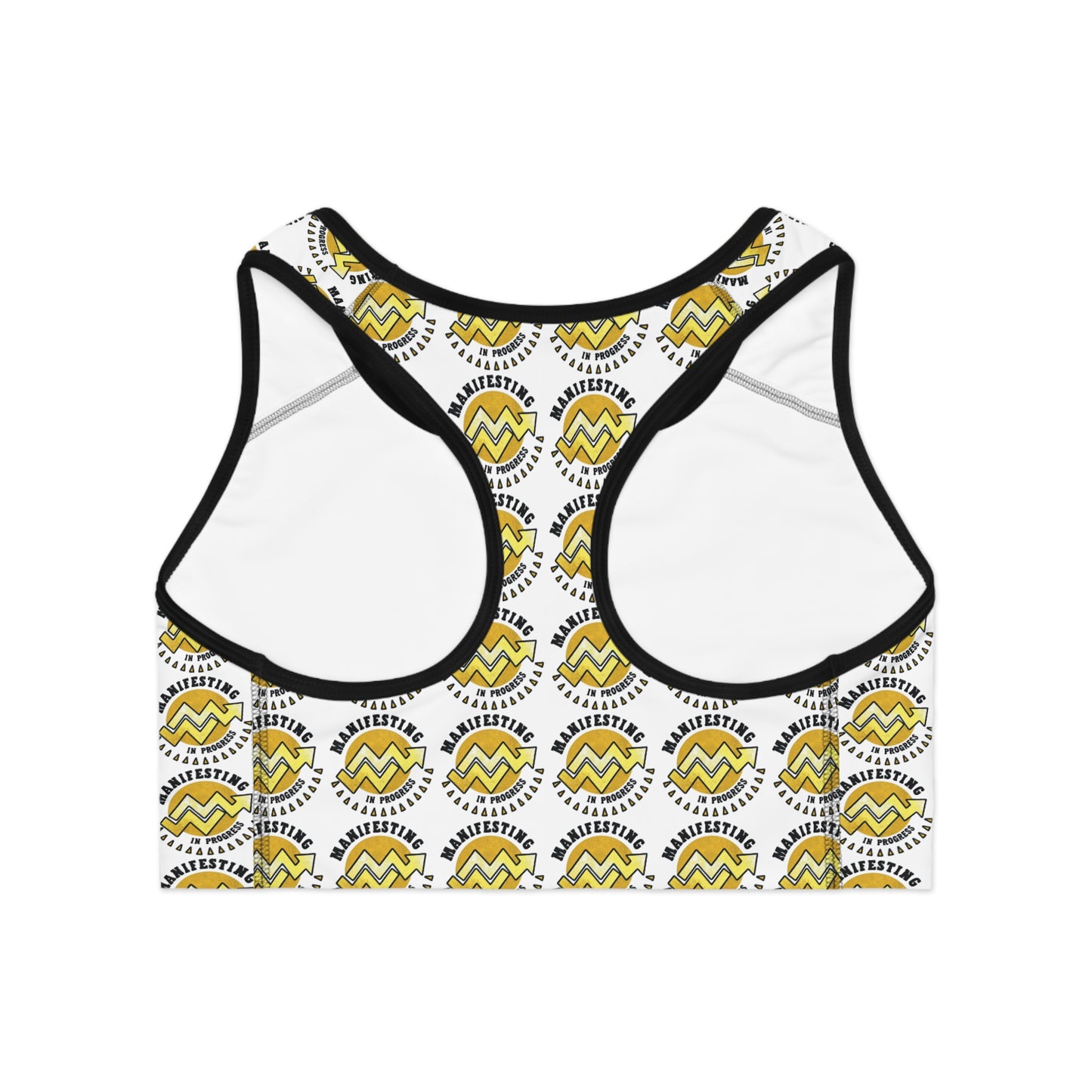 Positive Vibes Sports Bra with Motivational Design