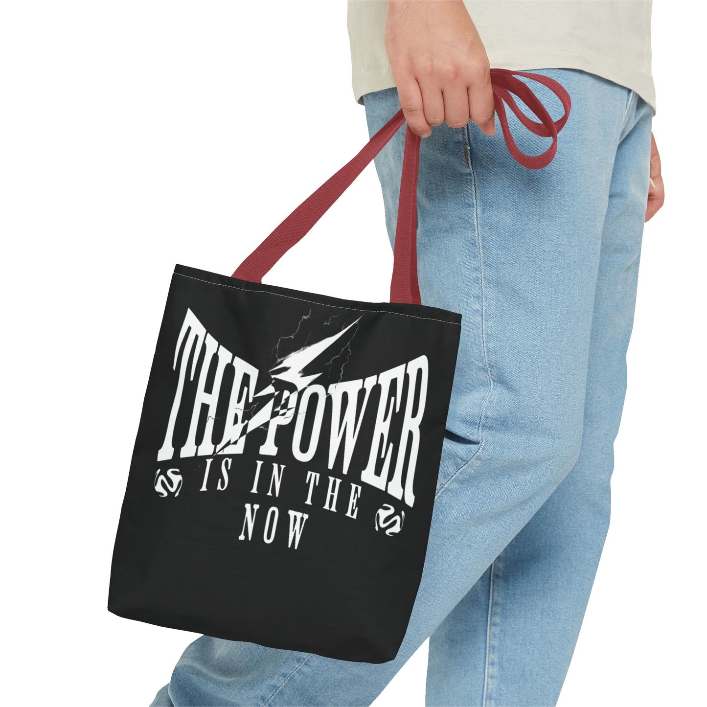 Empowerment Tote Bag - "The Power is in the Now" - Motivational Black Tote for Everyday Use