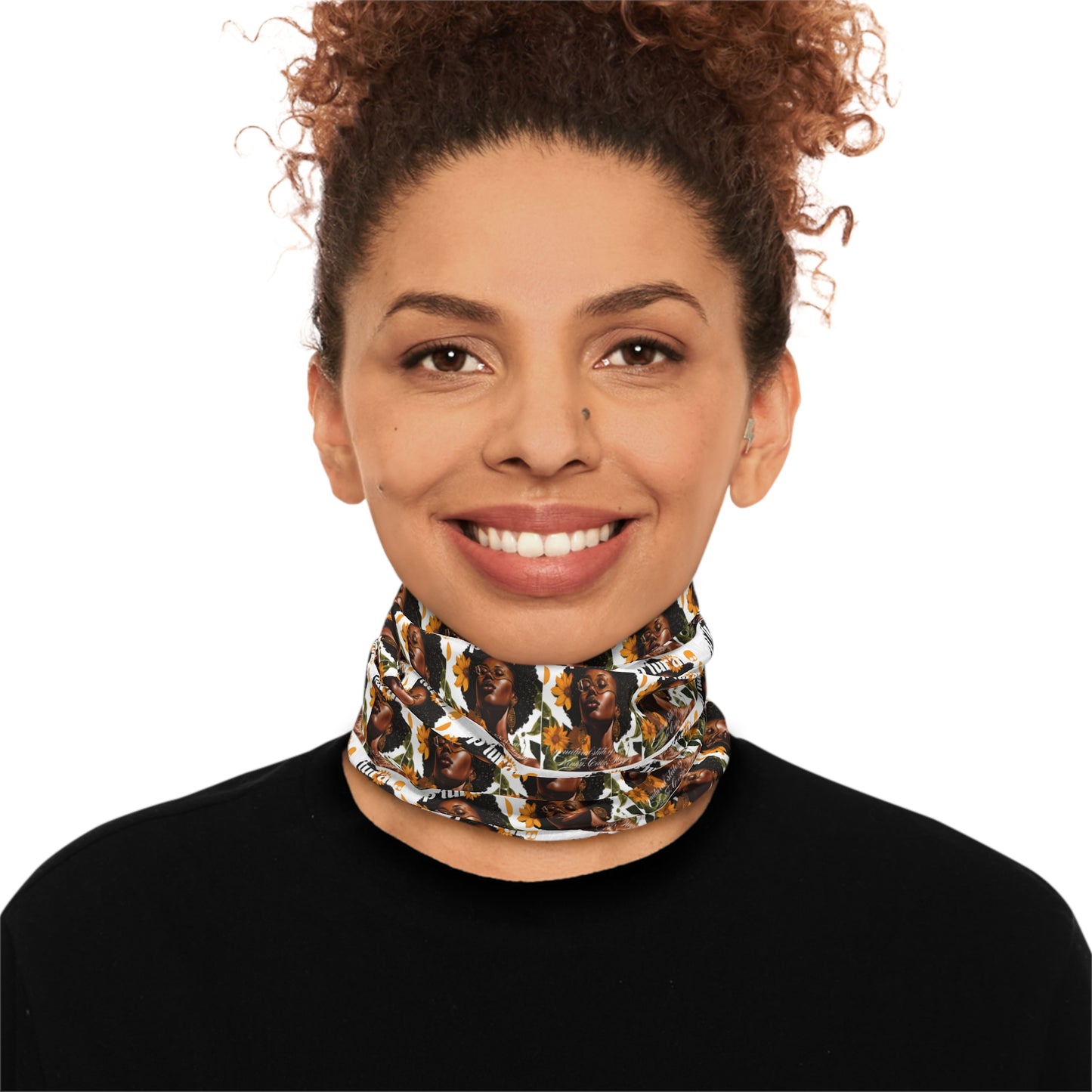 Artistic Winter Neck Gaiter with Drawstring - Cozy & Stylish Accessory for Cold Days
