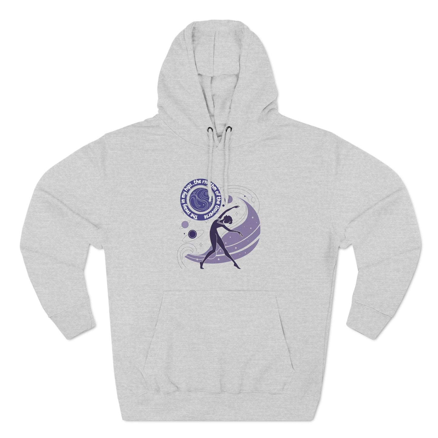 Cosmic Dance Three-Panel Fleece Hoodie - Unique Artistic Design for Creative Souls