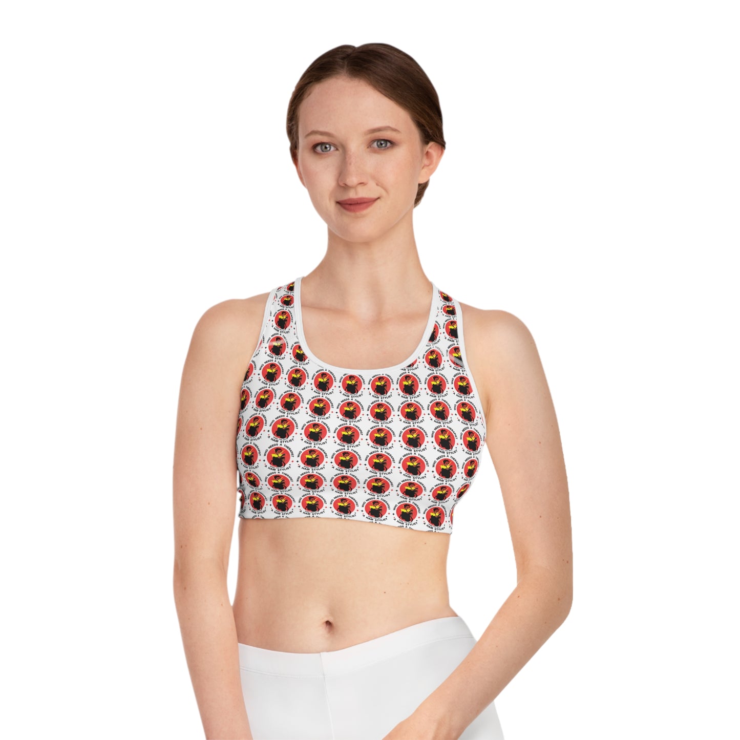 Eco-Friendly Sports Bra with Vibrant Graphic Print