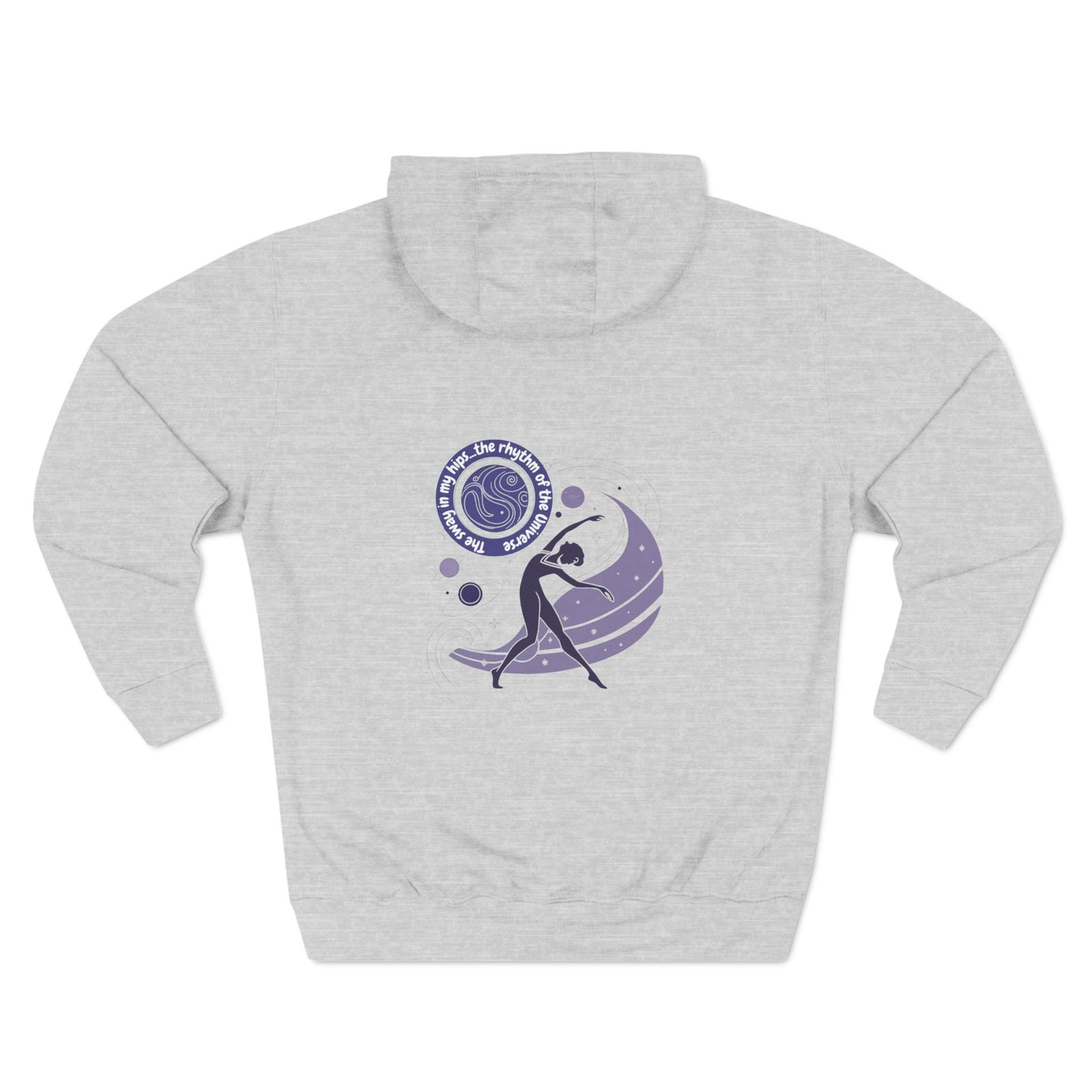 Cosmic Dance Three-Panel Fleece Hoodie - Unique Artistic Design for Creative Souls