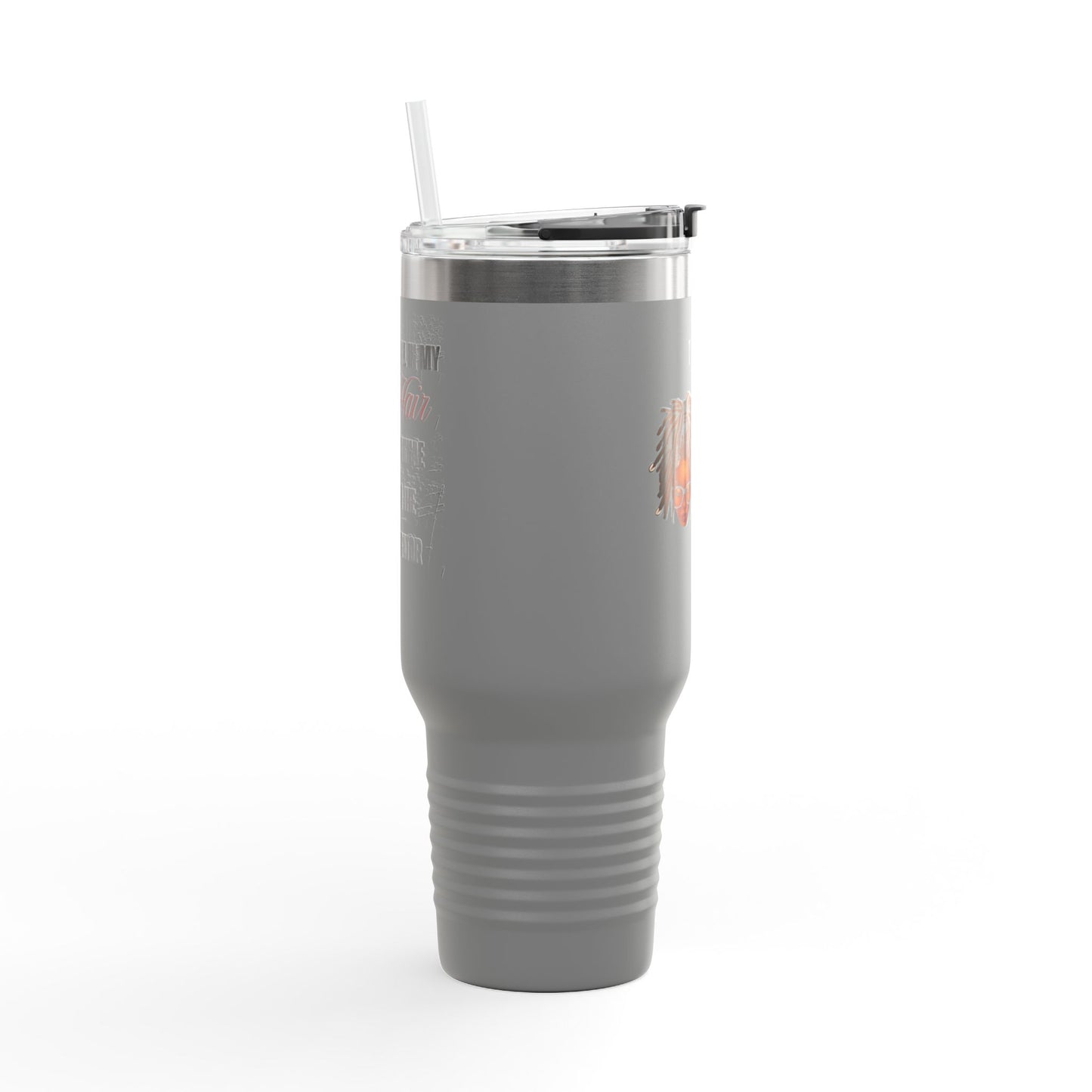 Personalized 40oz Insulated Travel Mug - 'The Coil in My Hair' Design