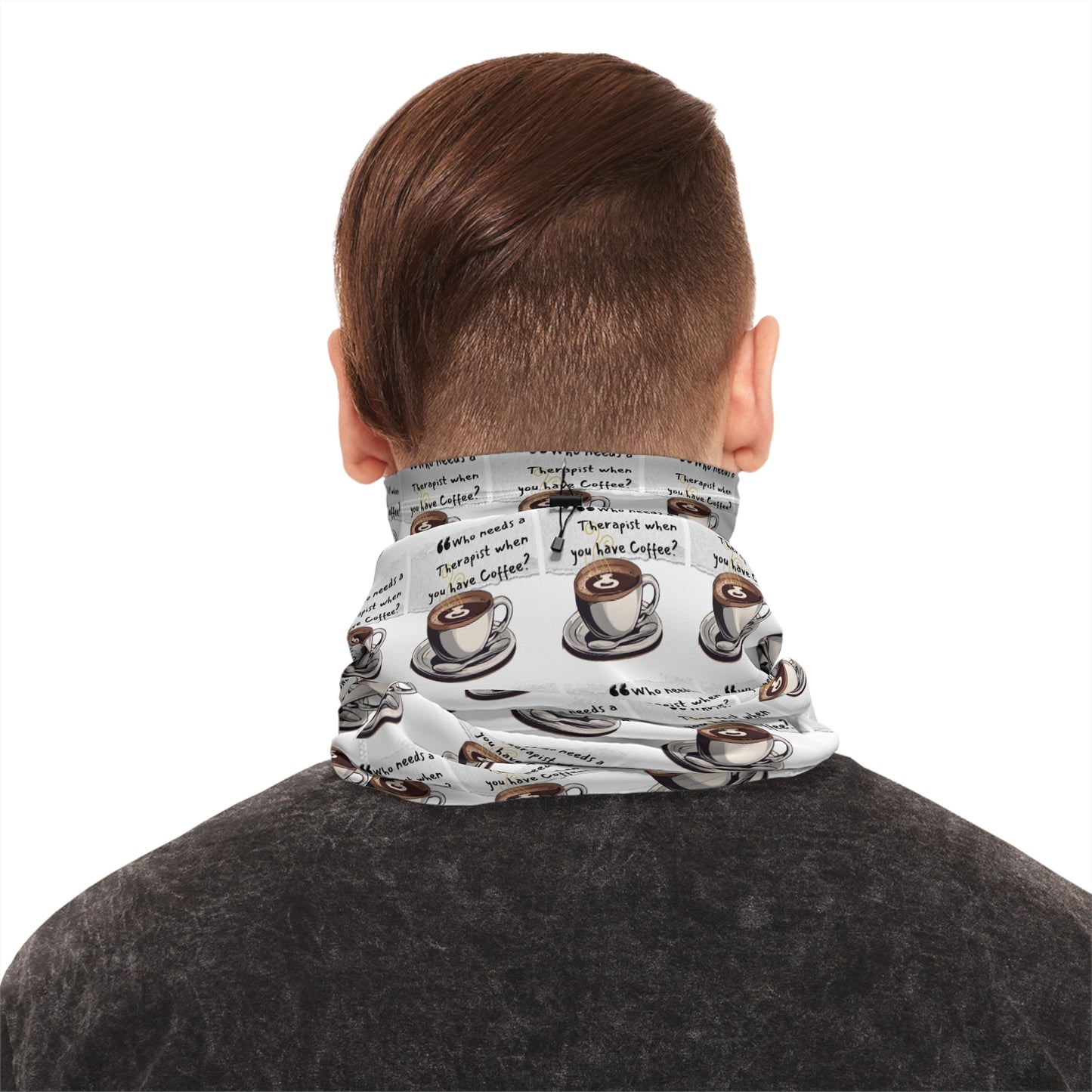 Cozy Winter Neck Gaiter with Coffee Design - Perfect for Cold Days & Gifts