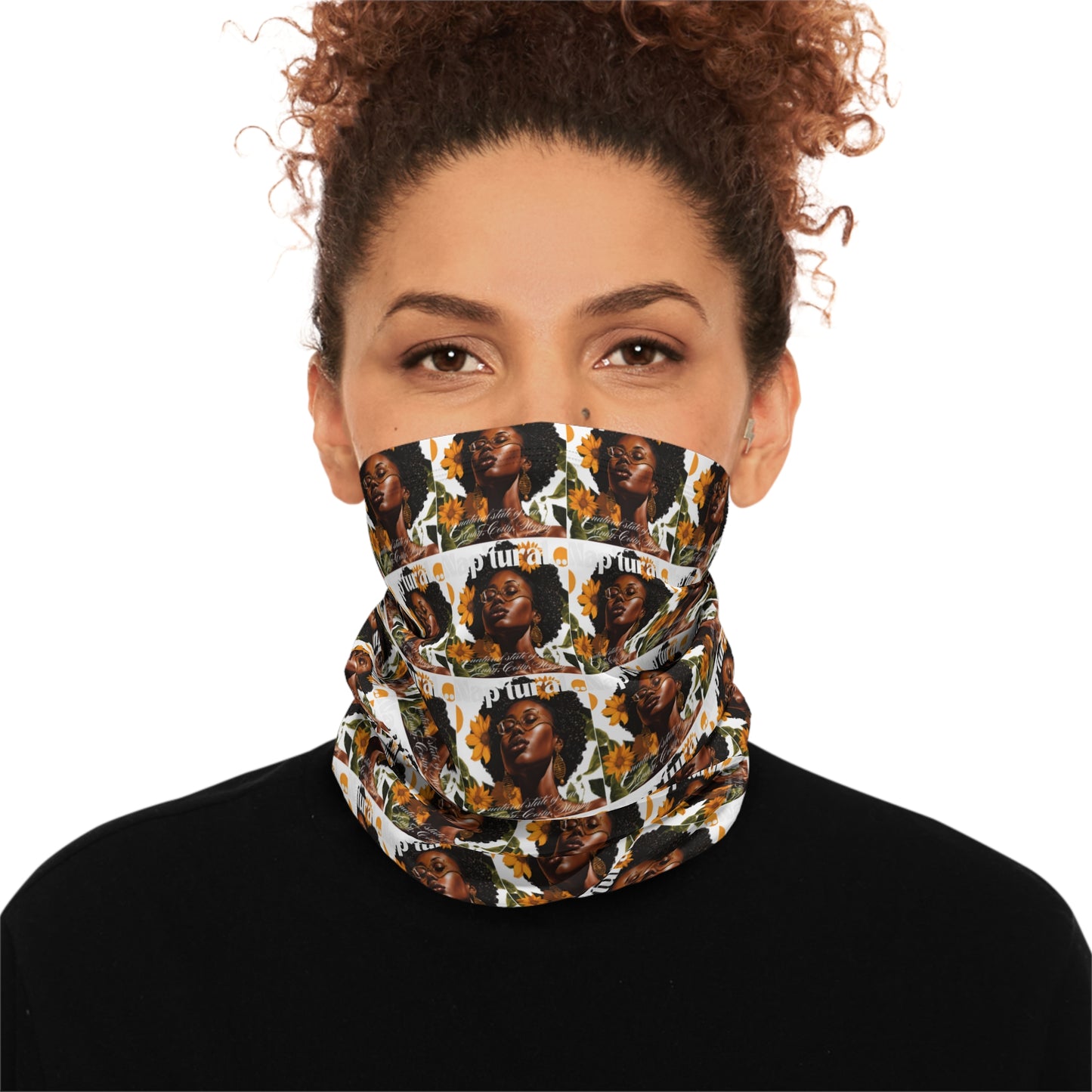 Artistic Winter Neck Gaiter with Drawstring - Cozy & Stylish Accessory for Cold Days