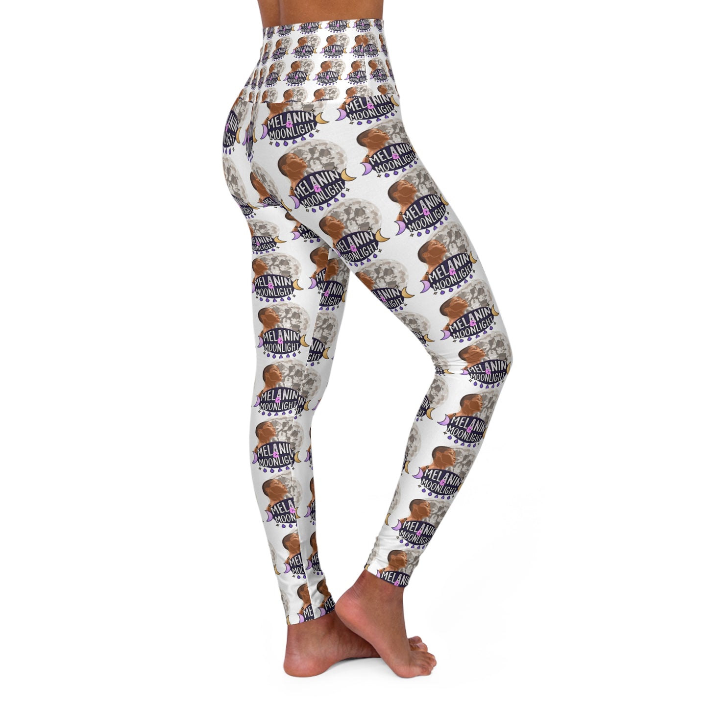 Empowering High Waisted Yoga Leggings - Melanin Mood Design