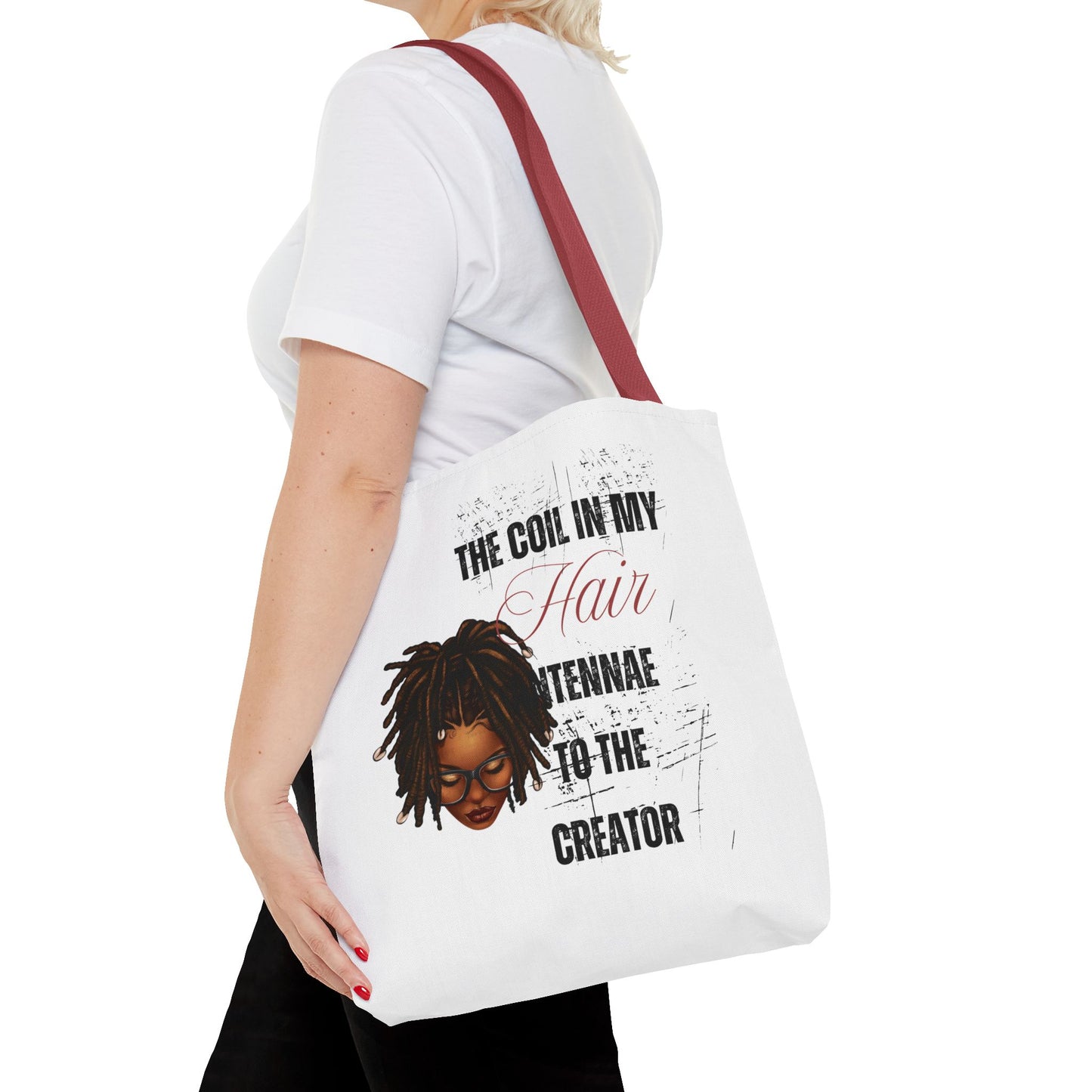 Empowering Black Hair Tote Bag - 'The Coil in My Hair' Design