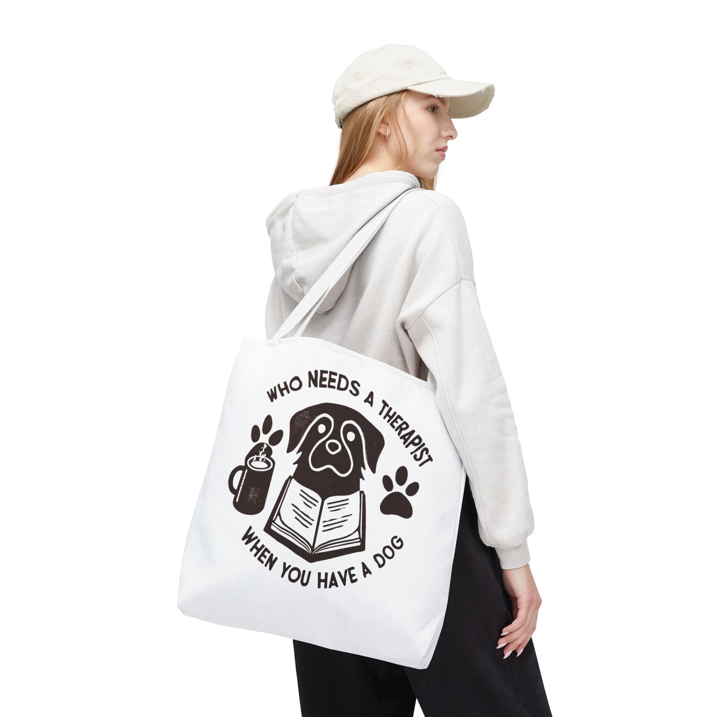 Dog Lover Tote Bag - 'Who Needs a Therapist When You Have a Dog?'