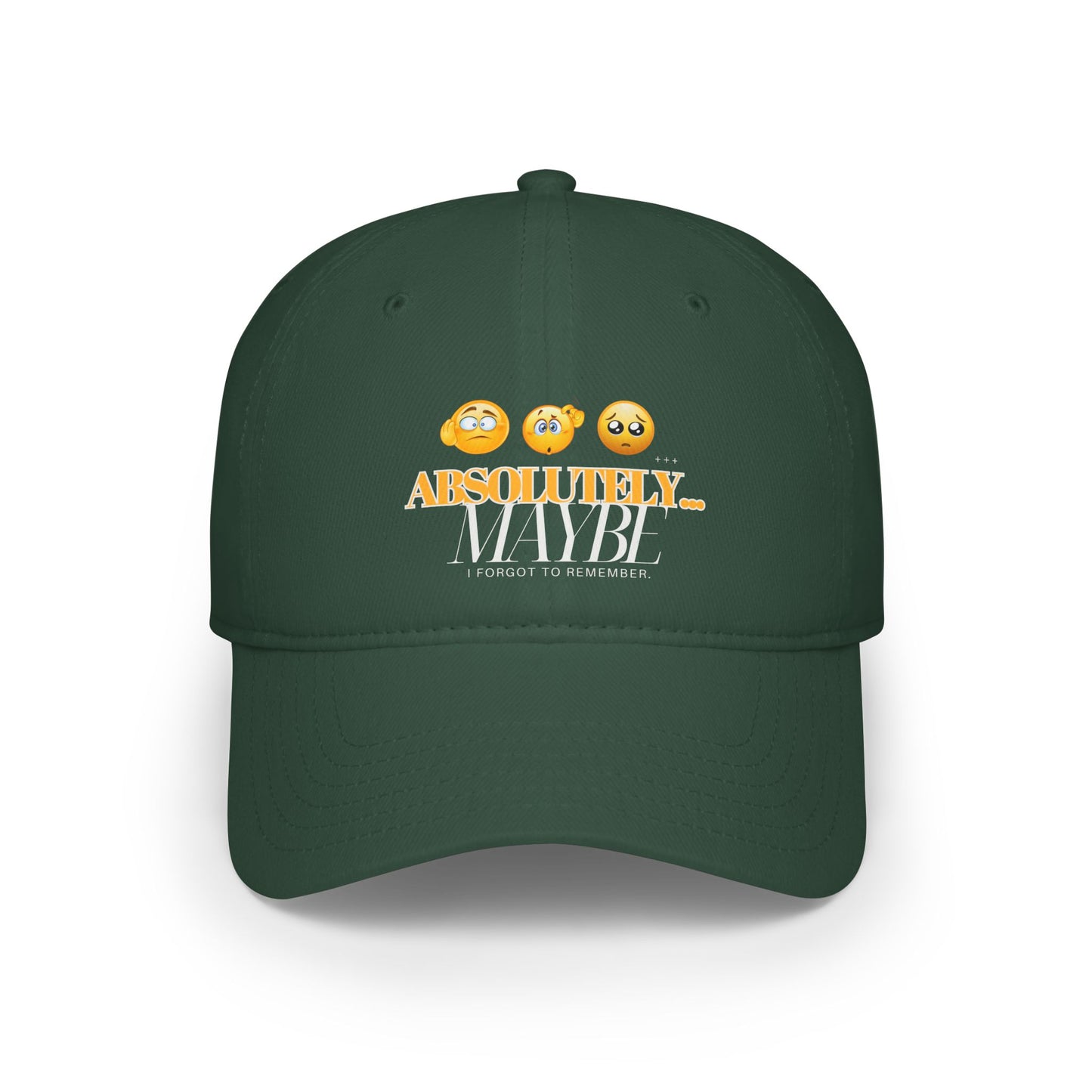 Red Low Profile Baseball Cap | Absolutely Maybe Emojis Cap