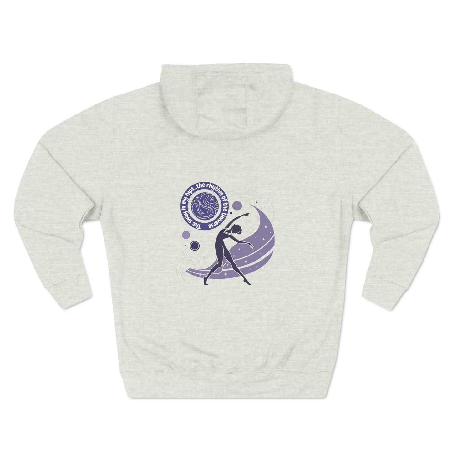 Cosmic Dance Three-Panel Fleece Hoodie - Unique Artistic Design for Creative Souls