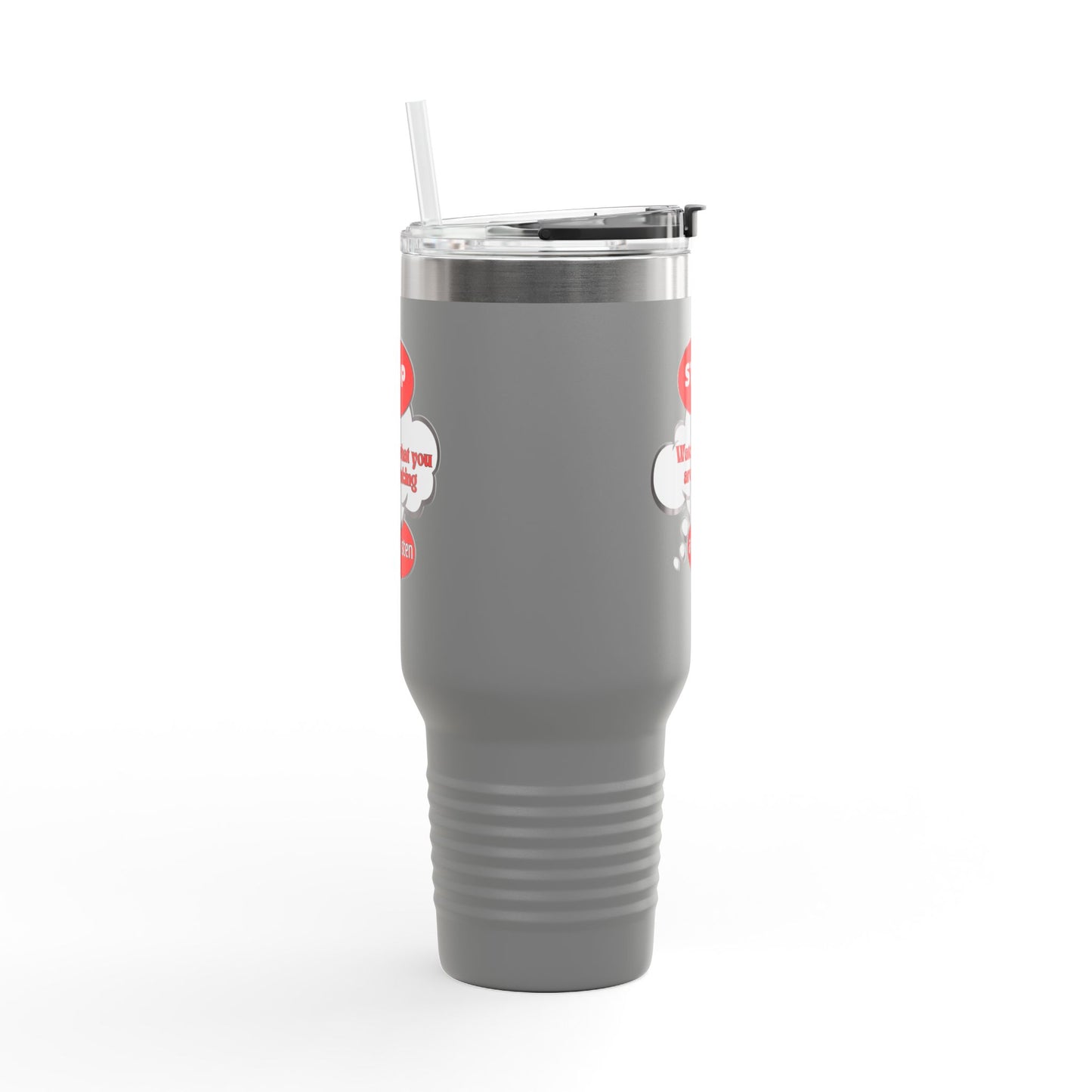 Stop and Listen Insulated Travel Mug - 40oz Motivational Tumbler for On-the-Go