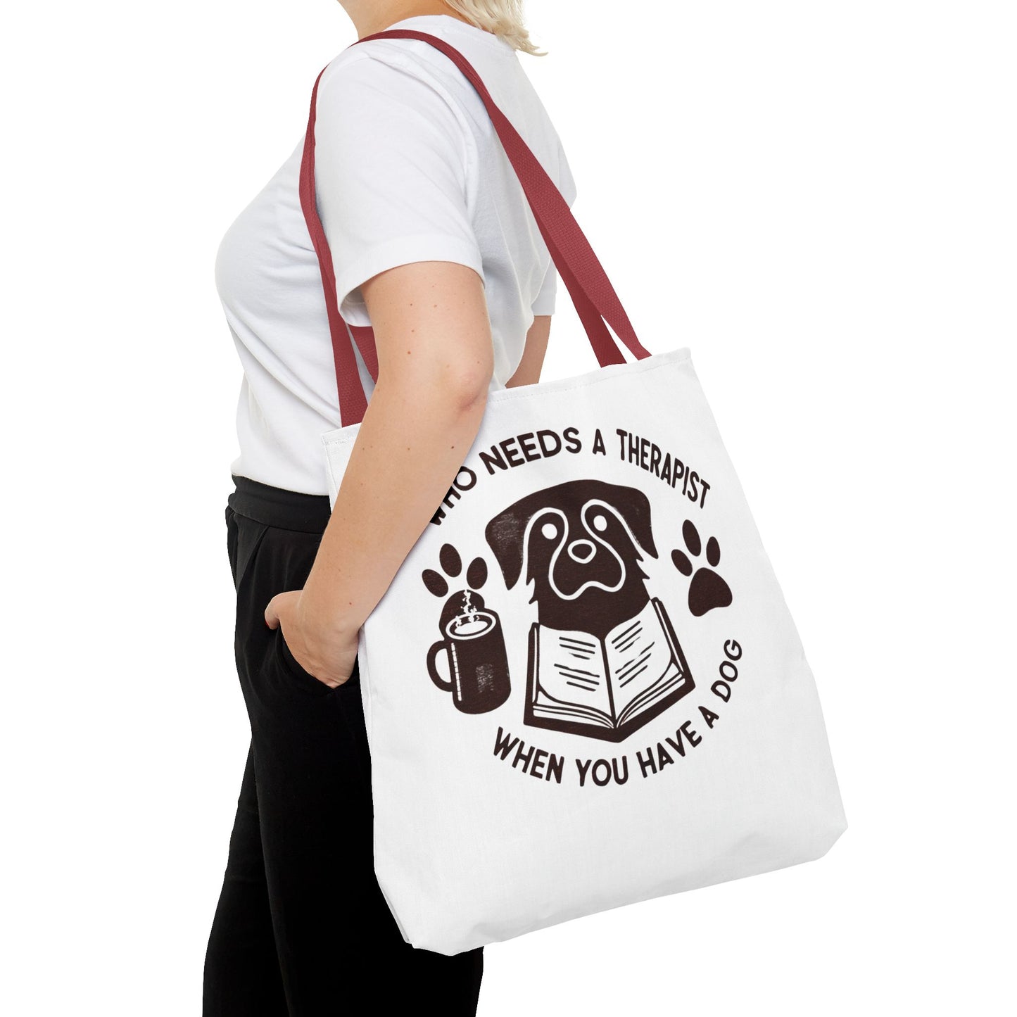 Dog Lover Tote Bag - 'Who Needs a Therapist When You Have a Dog?'