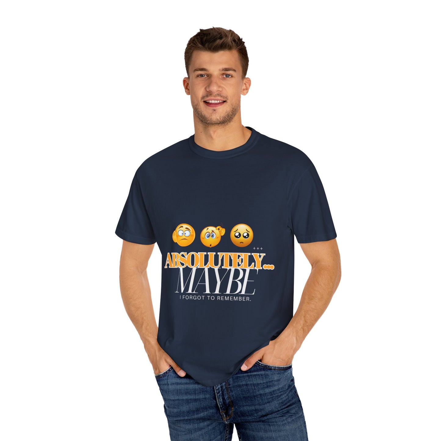 Funny Emoji Unisex T-Shirt - 'Absolutely Maybe' Design