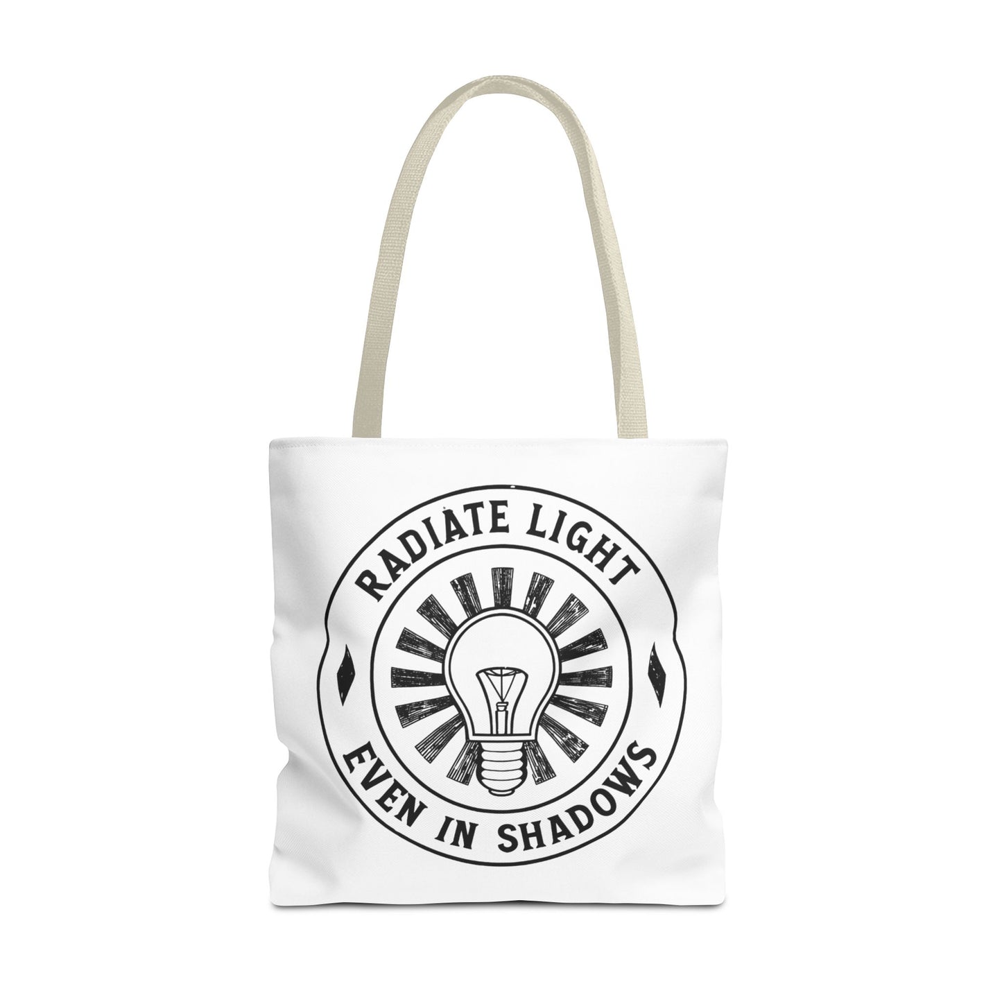 Inspirational Tote Bag - 'Radiate Light Even in Shadows'