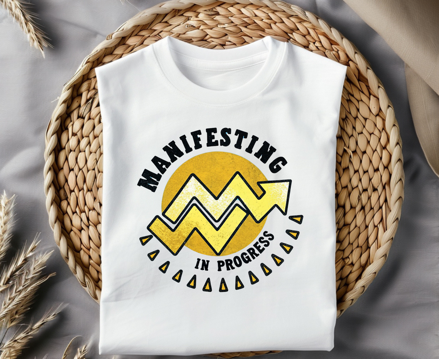 Manifesting in Progress Unisex Garment-Dyed T-Shirt - Positive Vibes Tee