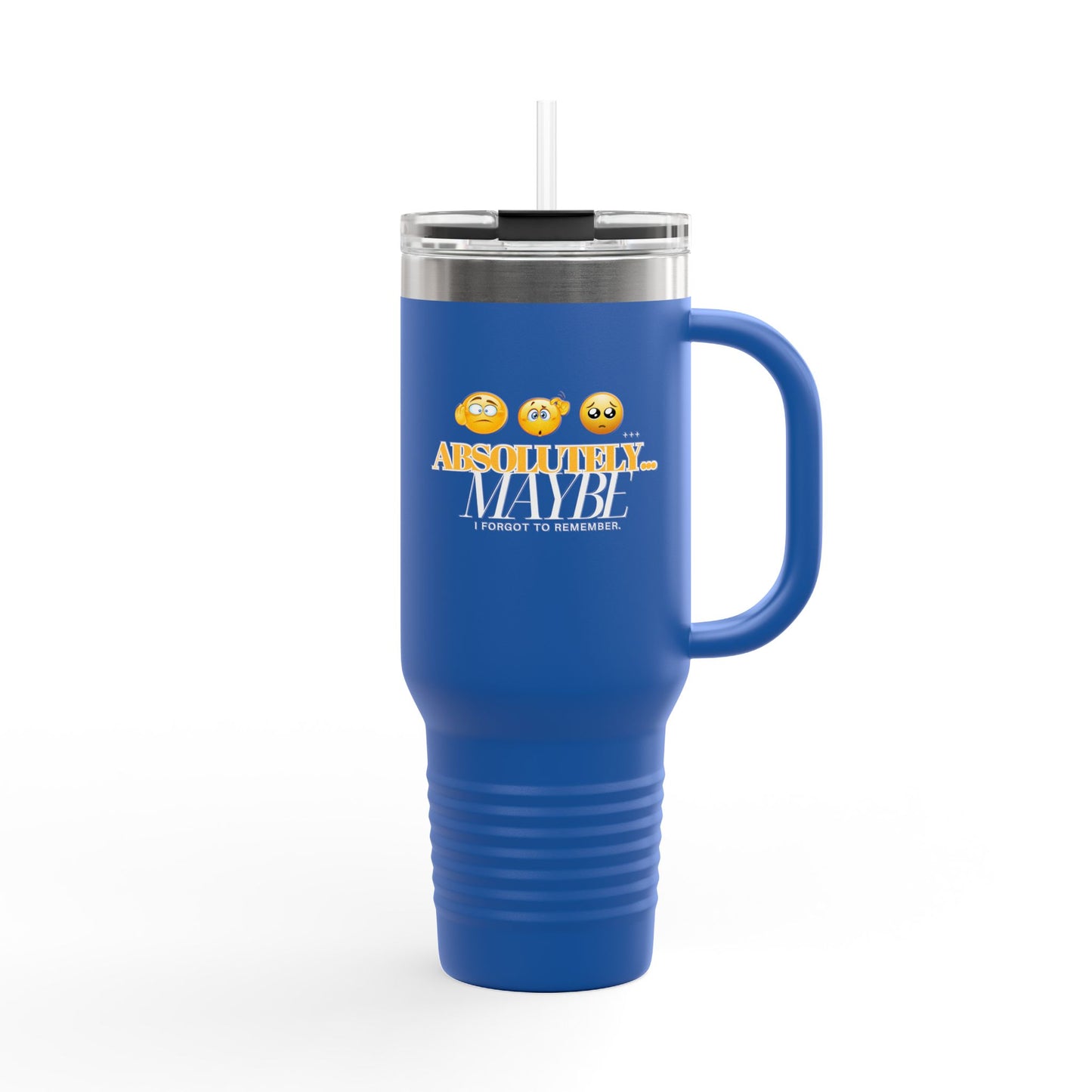 Stylish Insulated Travel Mug with Fun Emoji Design - 40oz