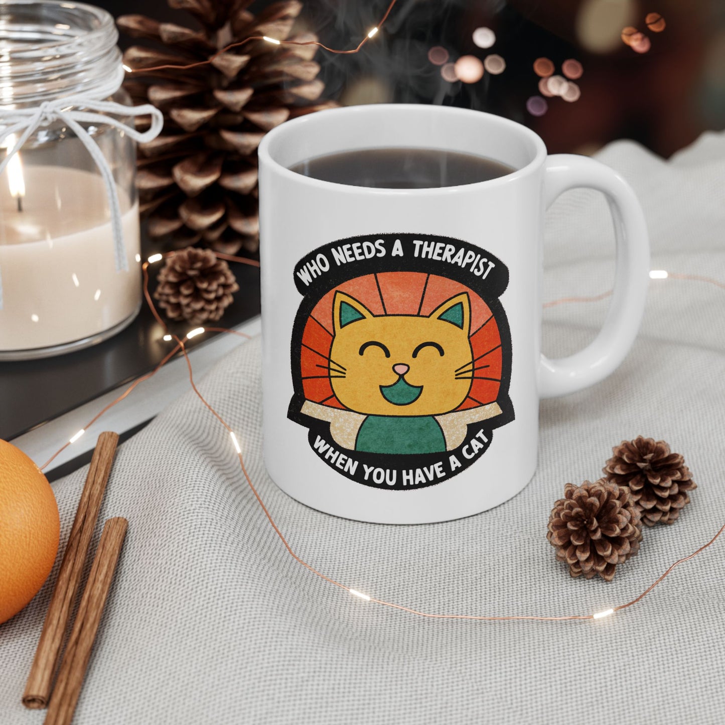 Therapist Cat Ceramic Mug - 11oz & 15oz