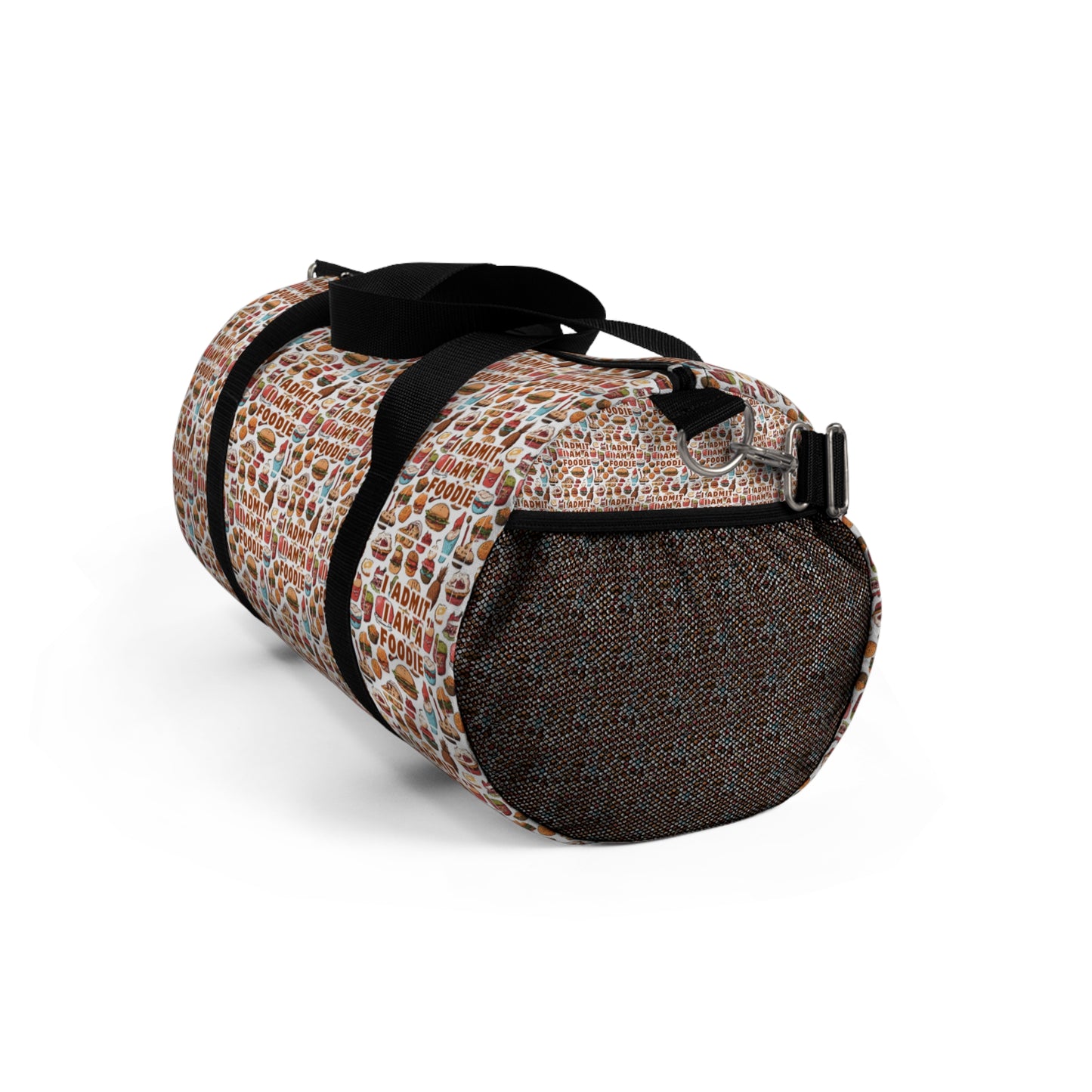 "Admit It, I'm a Foodie" Duffel Bag – Perfect for Food Lovers on the Go!