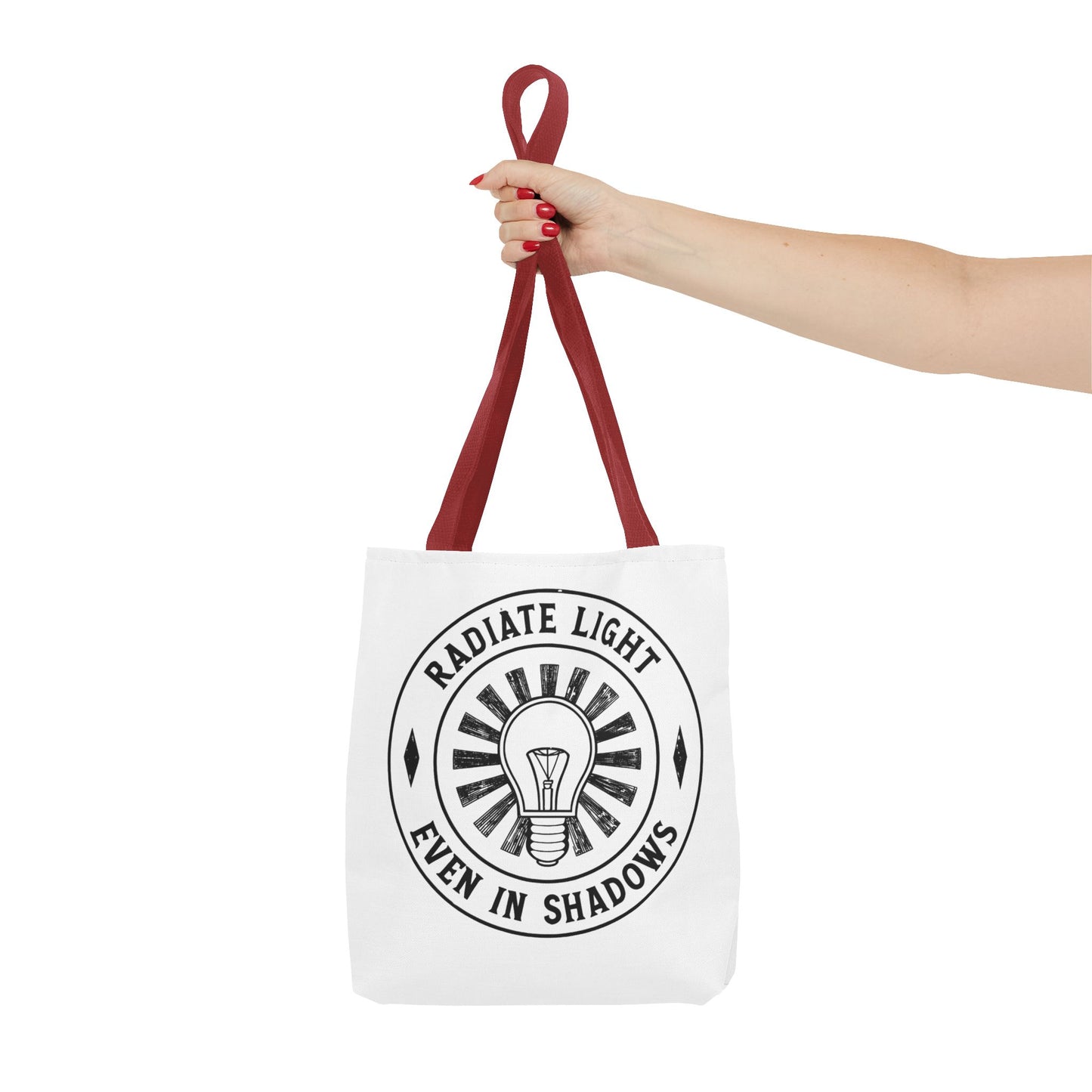Inspirational Tote Bag - 'Radiate Light Even in Shadows'