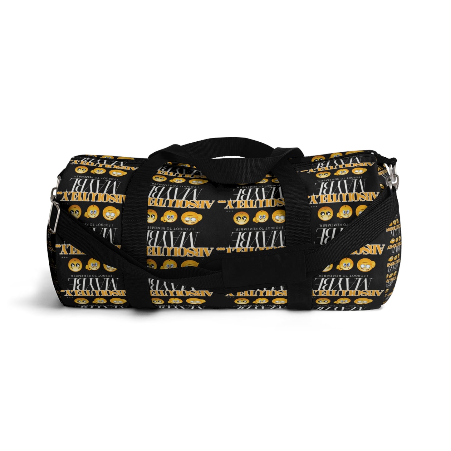 Bold "Absolutely Maybe" Duffel Bag for Travel and Fitness