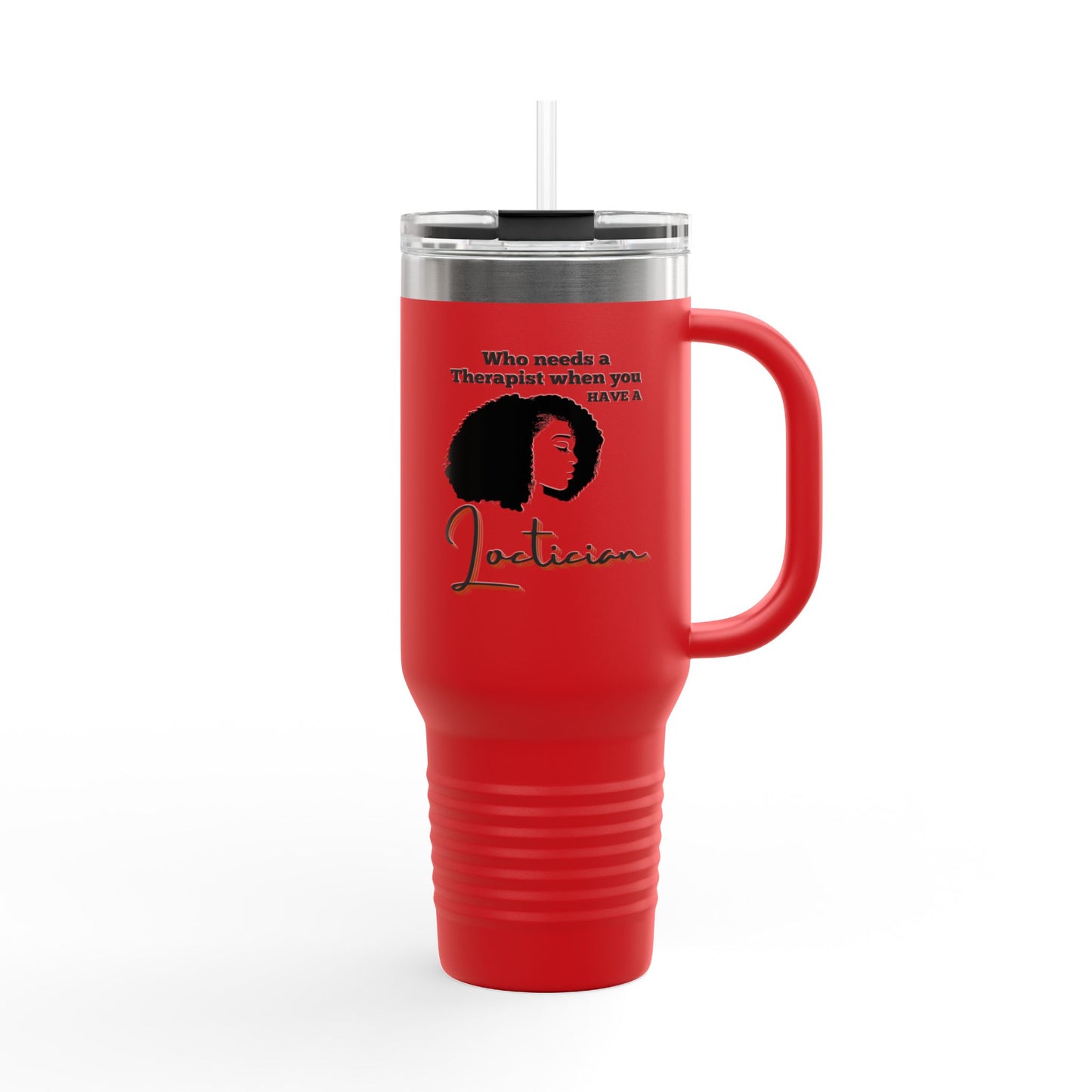 Humorous Insulated Travel Mug - 40oz "Who Needs a Therapist" - Perfect Gift for Hair Stylists