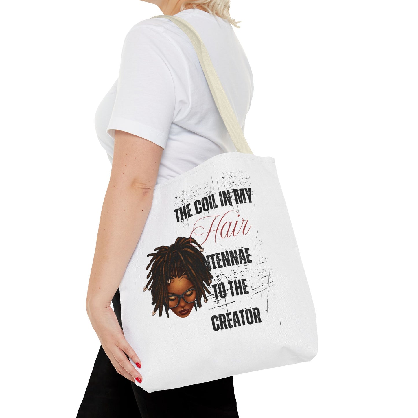 Empowering Black Hair Tote Bag - 'The Coil in My Hair' Design