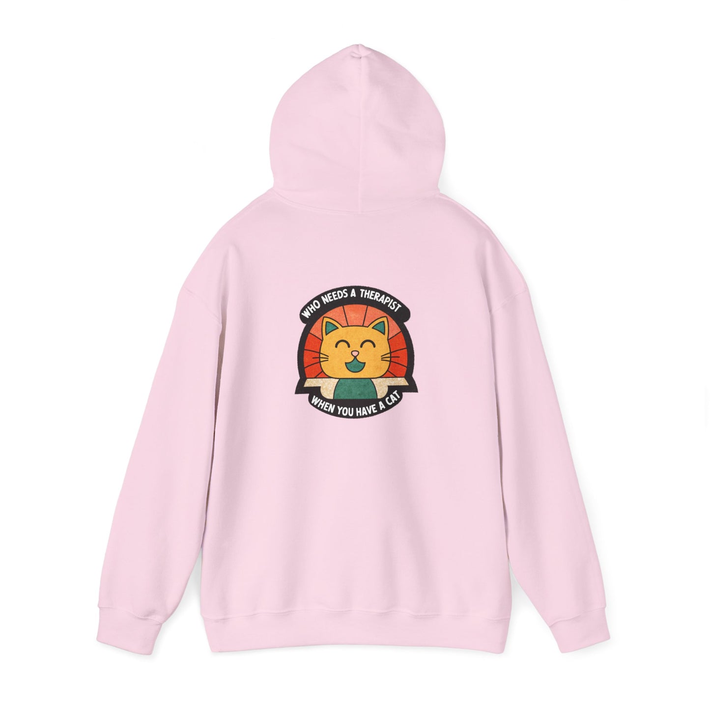 Funny Cat Sweatshirt - 'Who Needs a Therapist When You Have a Cat?' Unisex Hoodie