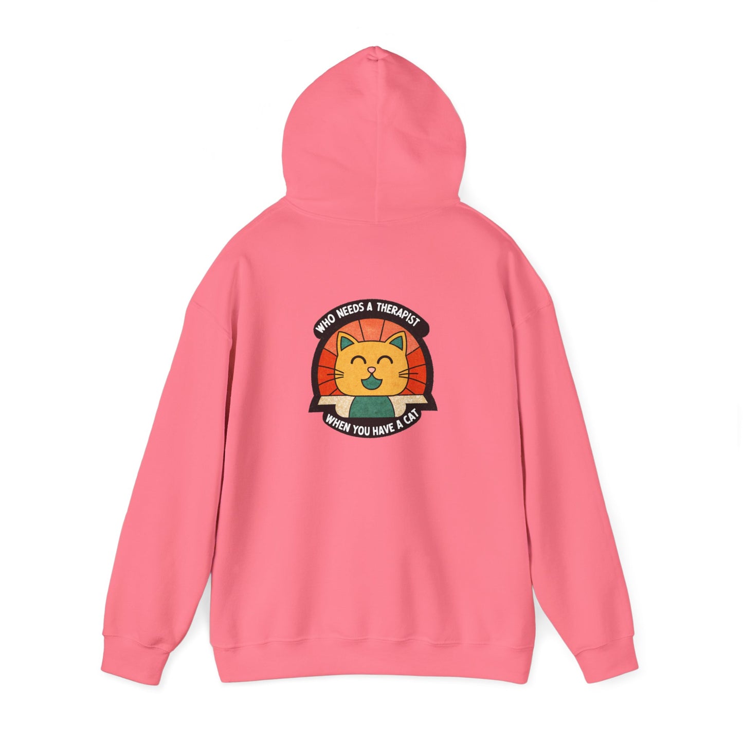 Funny Cat Sweatshirt - 'Who Needs a Therapist When You Have a Cat?' Unisex Hoodie