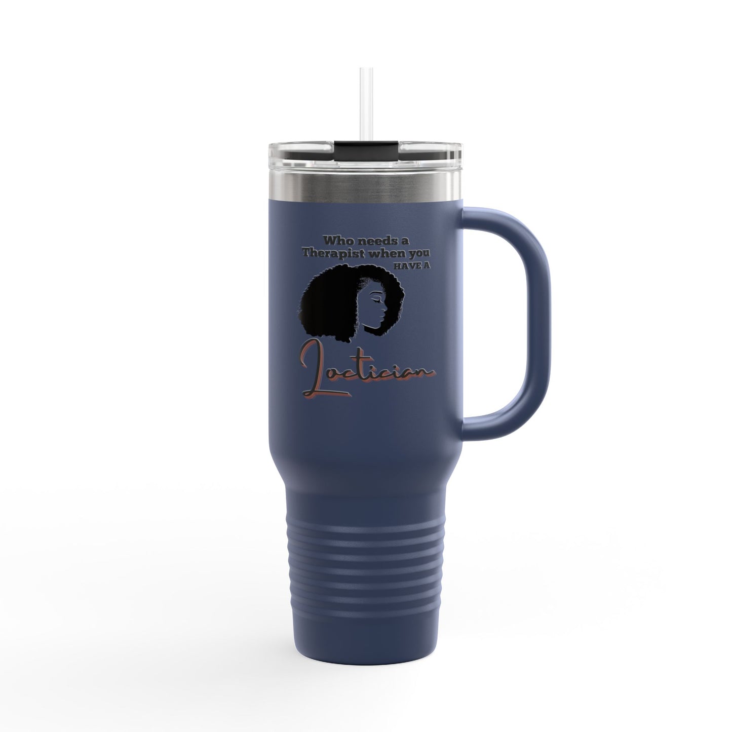 Humorous Insulated Travel Mug - 40oz "Who Needs a Therapist" - Perfect Gift for Hair Stylists
