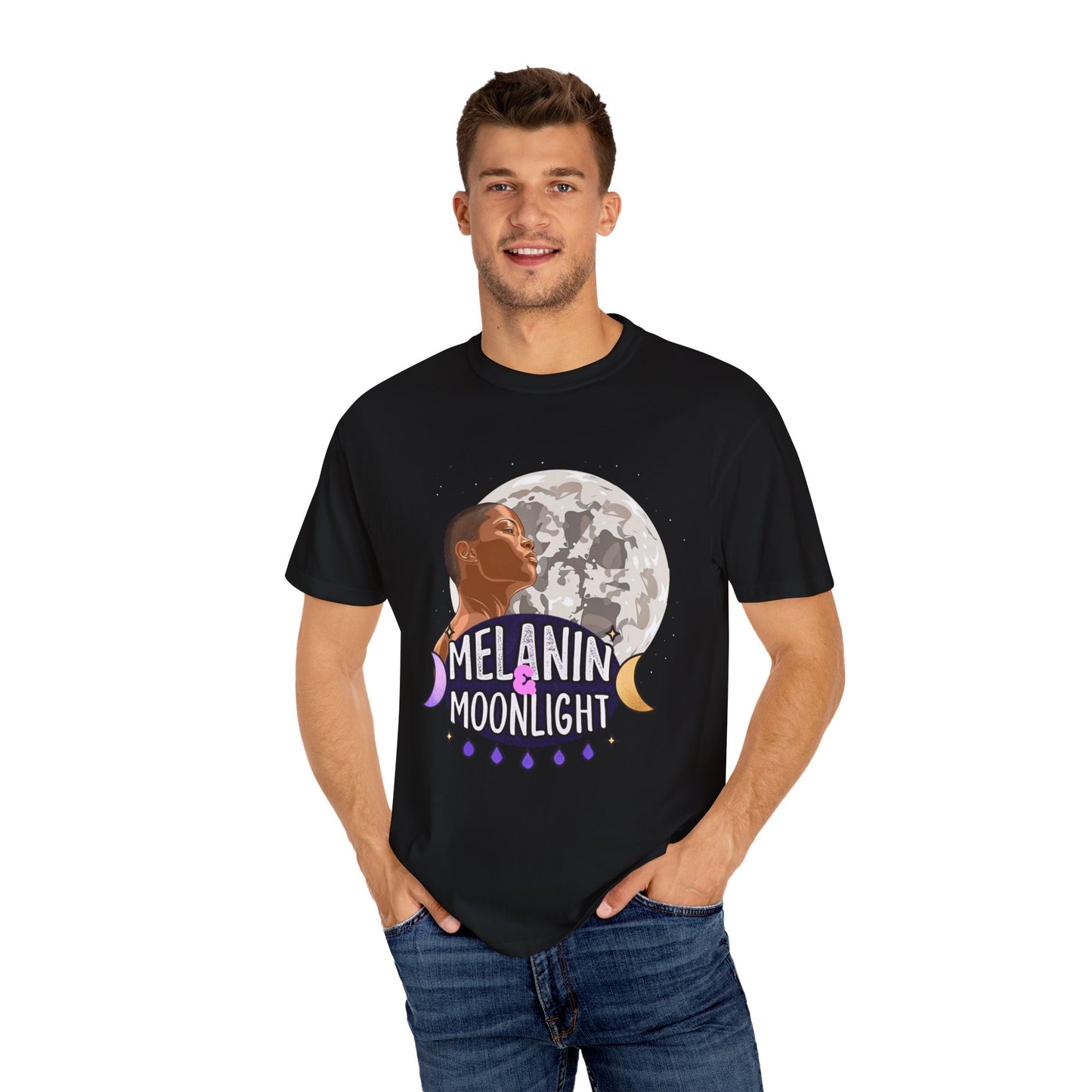 Melanin & Moonlight Unisex Garment-Dyed T-Shirt - Celebrate Cultural Heritage