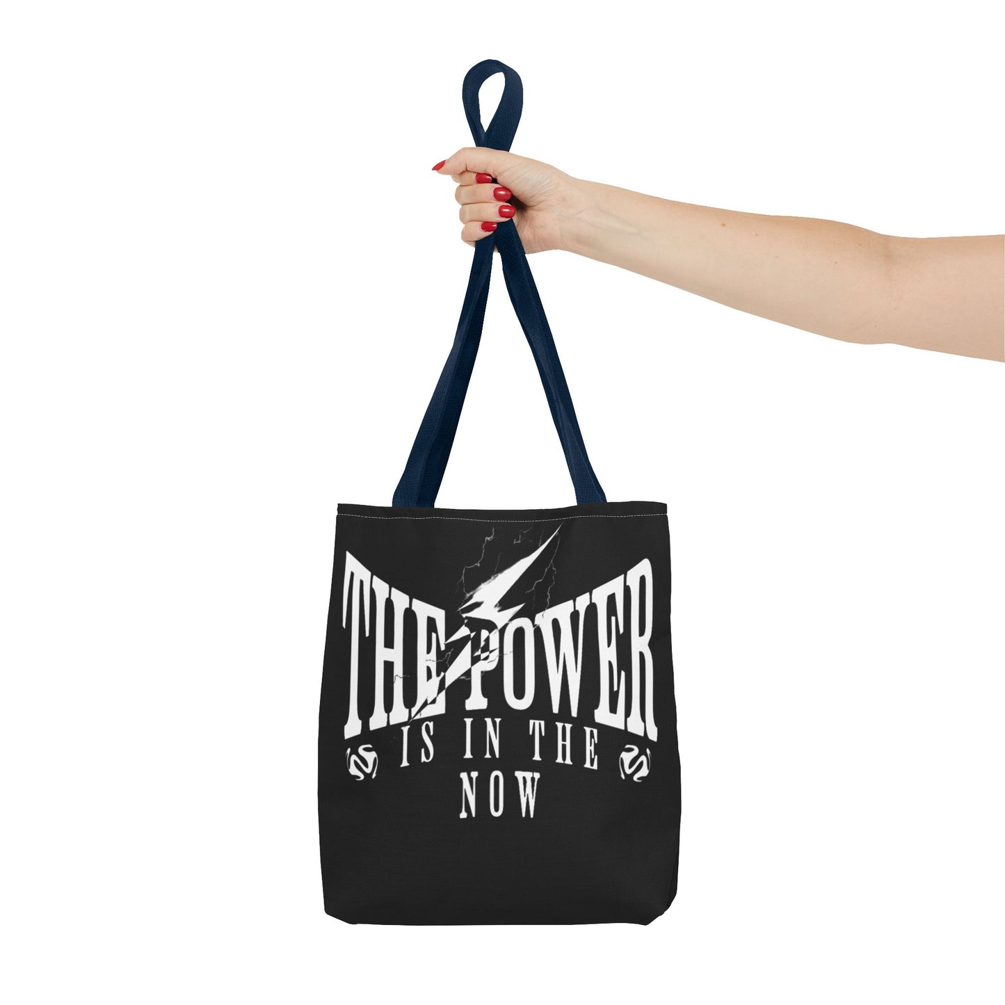 Empowerment Tote Bag - "The Power is in the Now" - Motivational Black Tote for Everyday Use