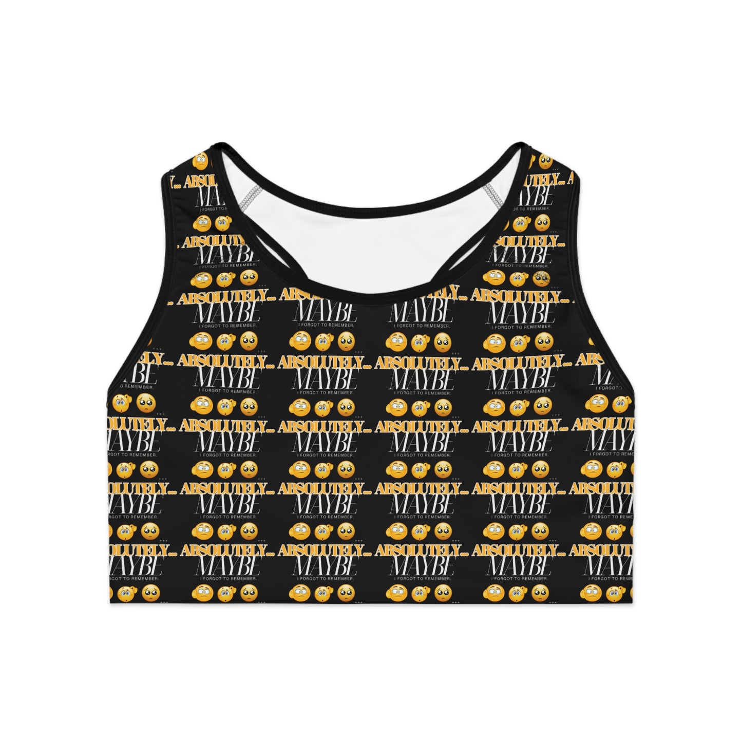 Funny 'Absolutely Maybe' Sports Bra for Active Lifestyle
