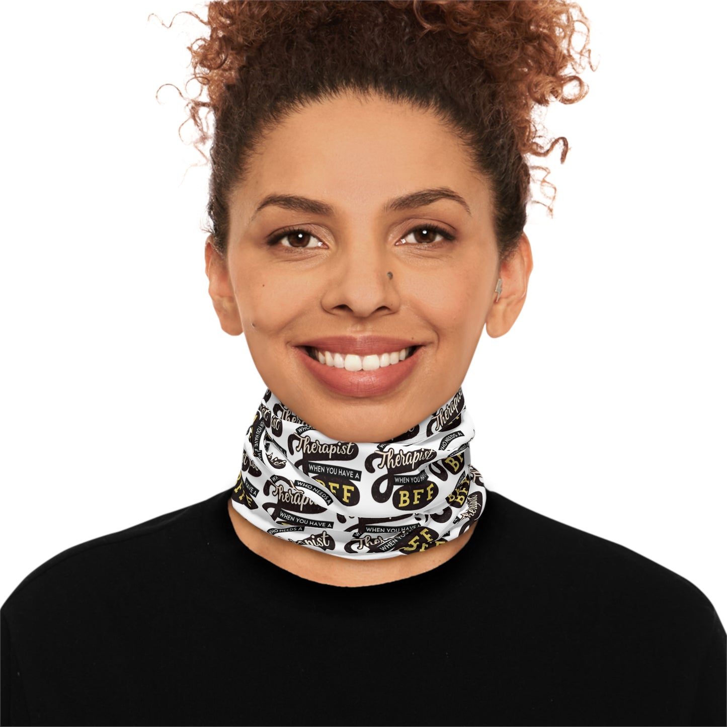Funny Therapist BFF Neck Gaiter with Drawstring - Winter Fashion Accessory