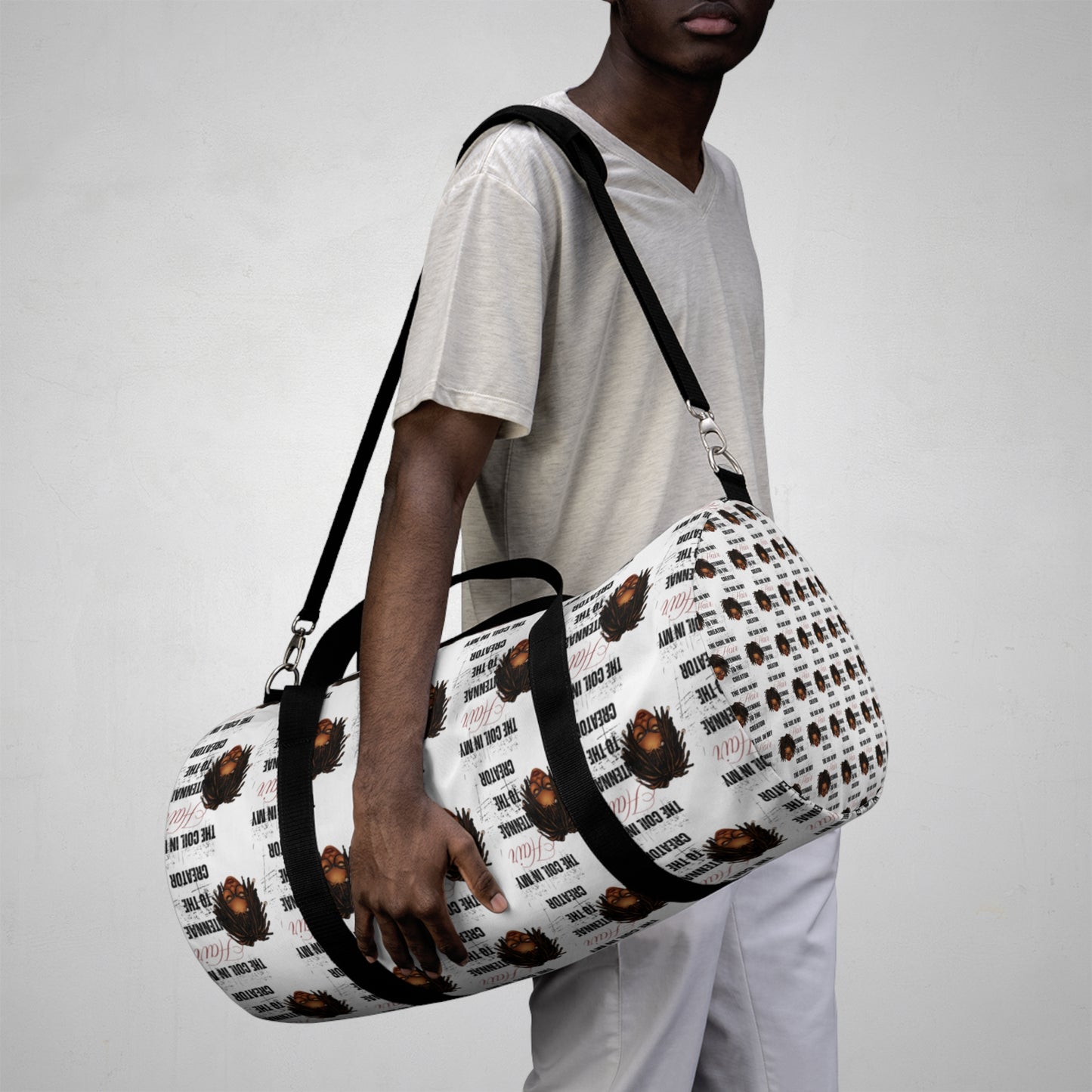 Stylish Natural Hair Duffel Bag - Perfect for Travel & Gym