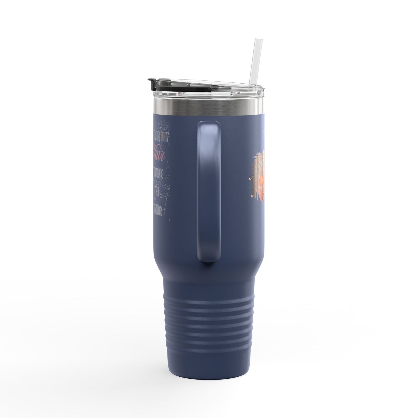 Personalized 40oz Insulated Travel Mug - 'The Coil in My Hair' Design