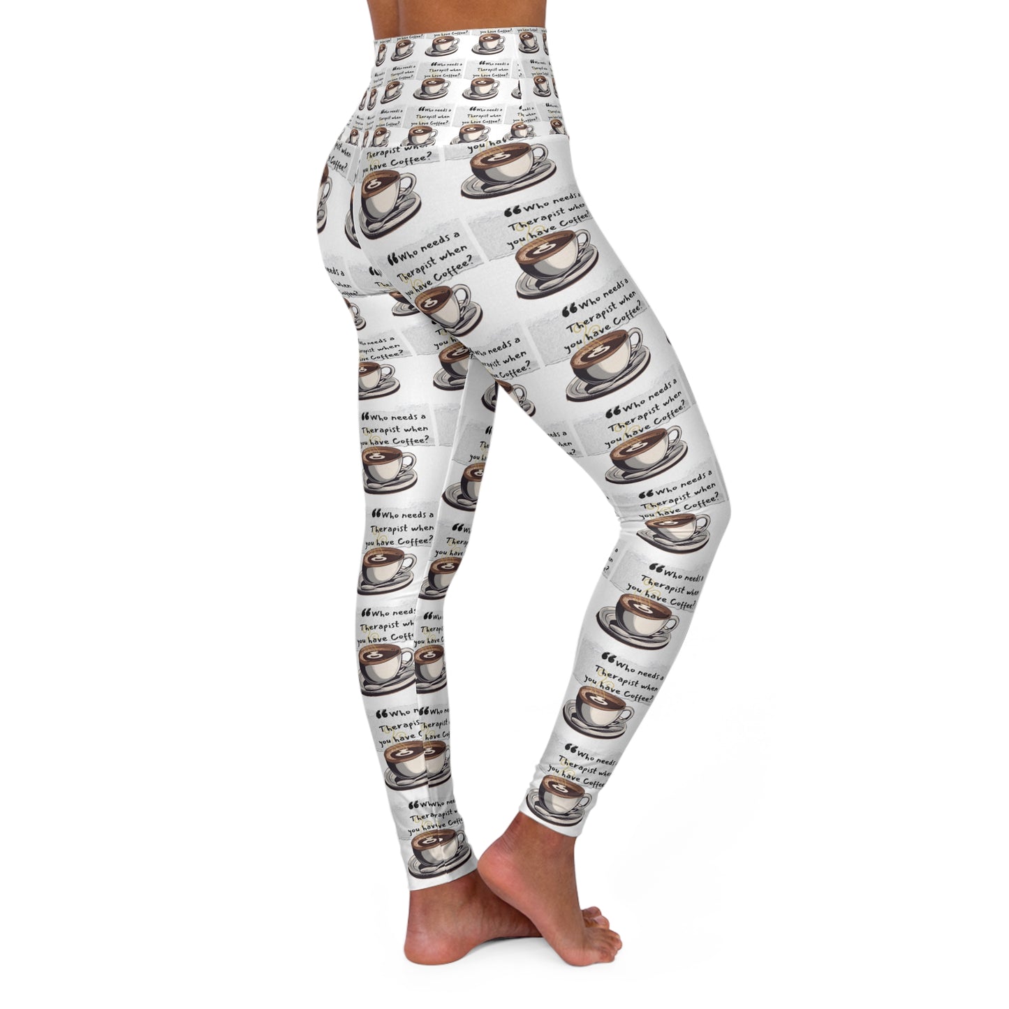 Coffee Lover's High Waisted Yoga Leggings - Stylish and Comfortable Workout Pants