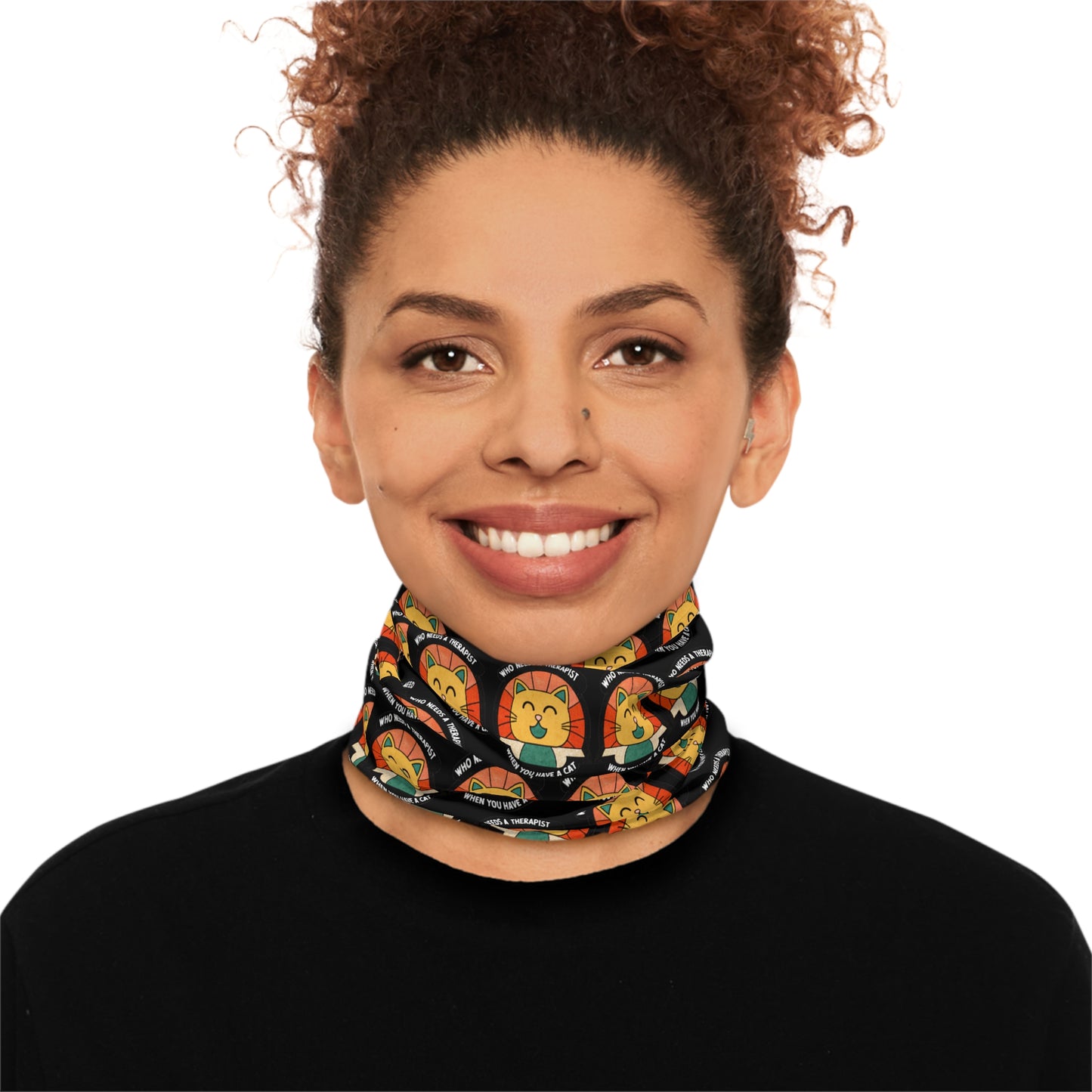 Fun Leo the Lion Neck Gaiter with Drawstring - Perfect for Winter Adventures
