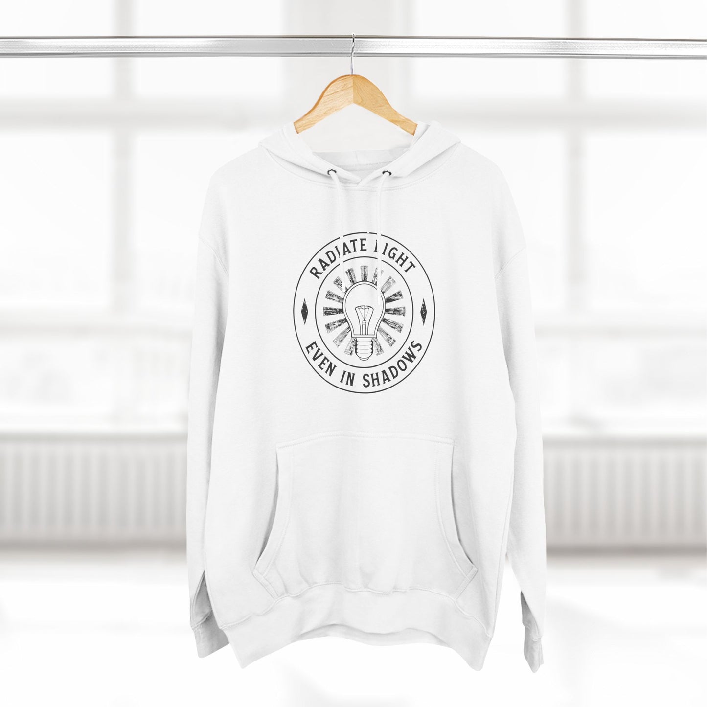 Radiate Light Fleece Hoodie - Inspirational Design for Comfort and Style