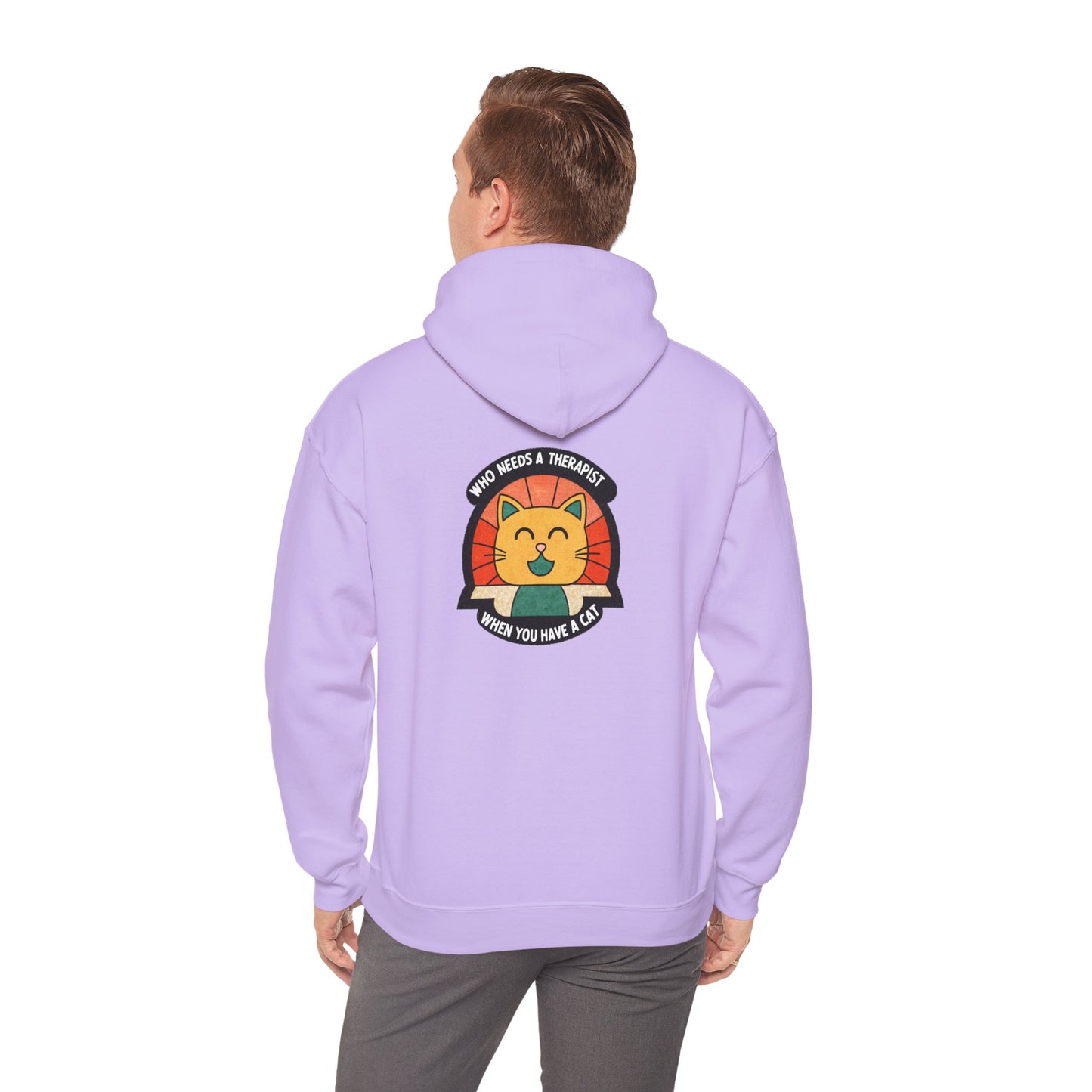 Funny Cat Sweatshirt - 'Who Needs a Therapist When You Have a Cat?' Unisex Hoodie