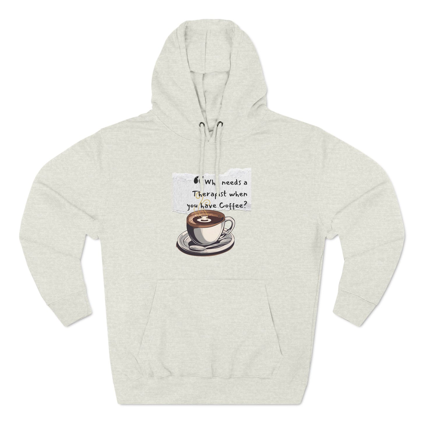 Funny Coffee Therapy Fleece Hoodie - Perfect for Coffee Lovers