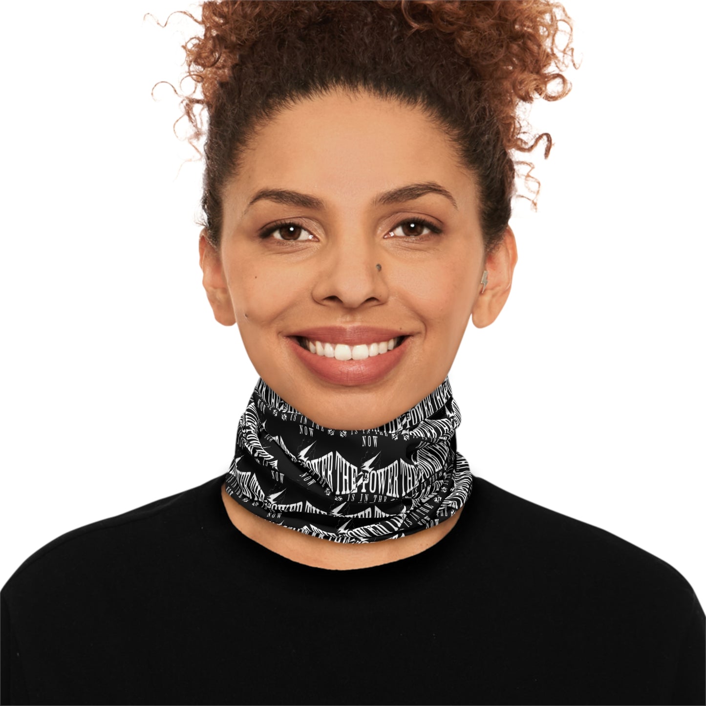 Empowerment Themed Winter Neck Gaiter with Drawstring - Cozy Fashion Accessory for All Seasons
