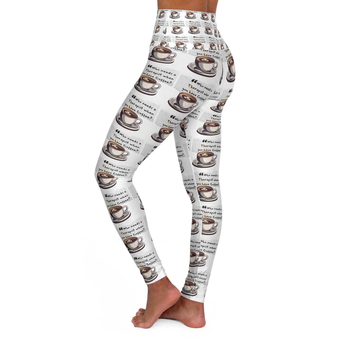 Coffee Lover's High Waisted Yoga Leggings - Stylish and Comfortable Workout Pants