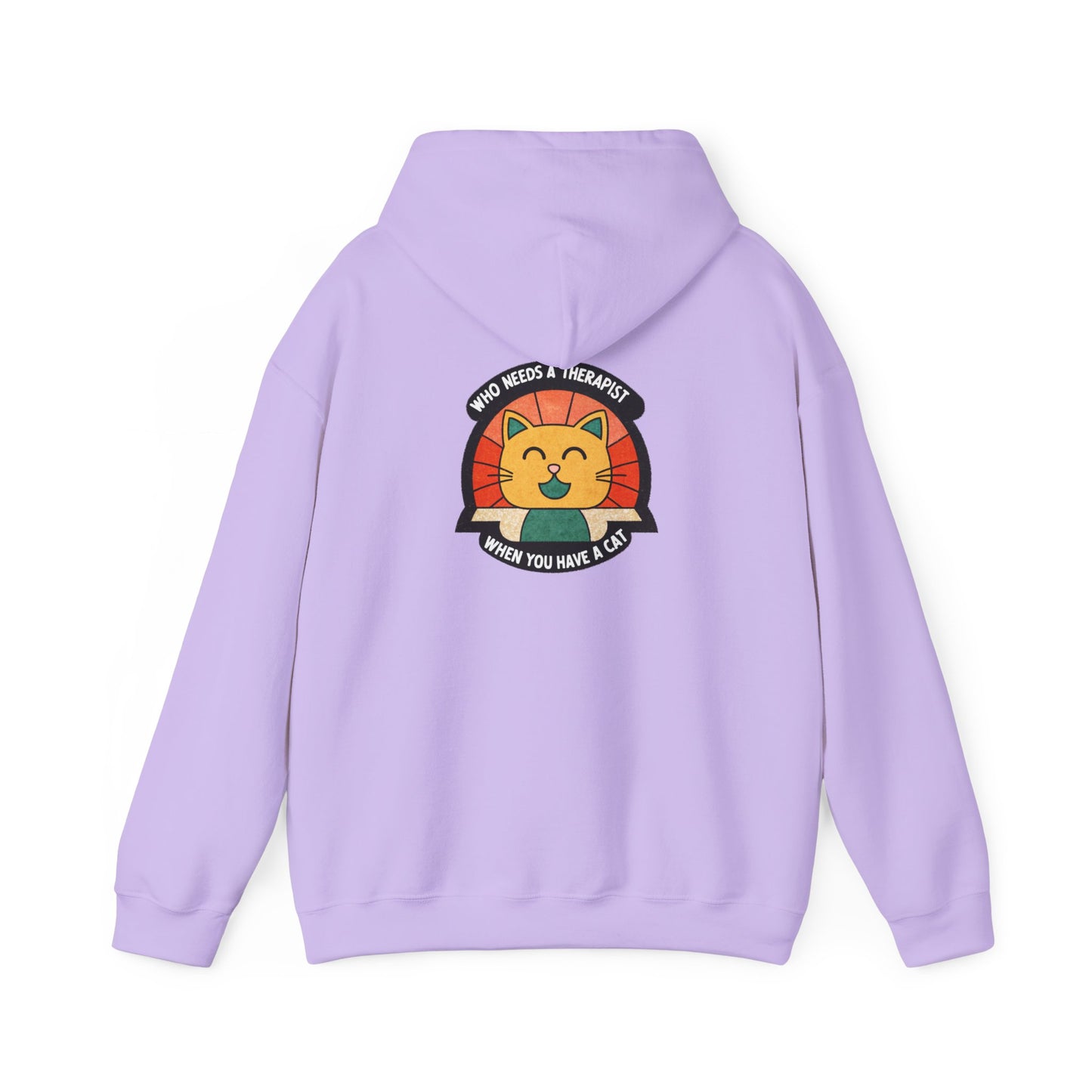 Funny Cat Sweatshirt - 'Who Needs a Therapist When You Have a Cat?' Unisex Hoodie