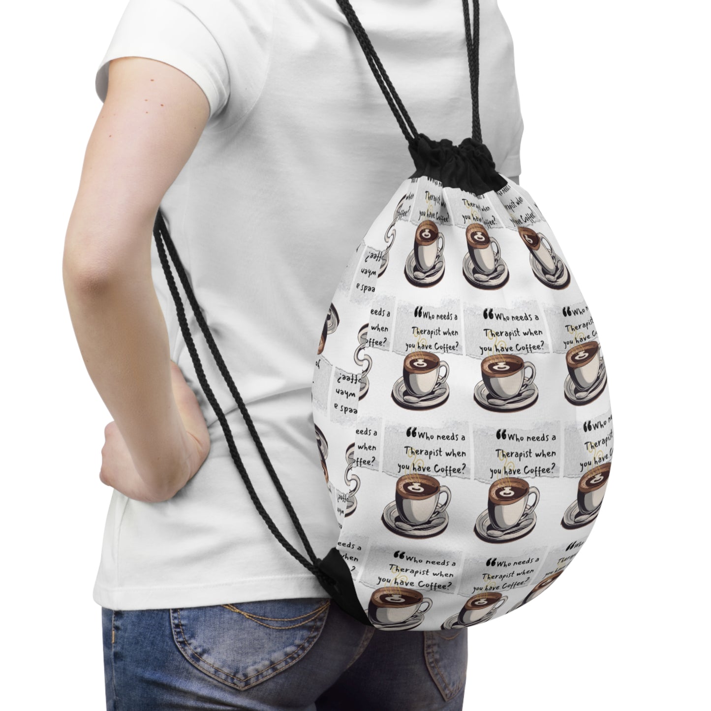Coffee Lover Drawstring Bag - Perfect for Daily Use and Gifts