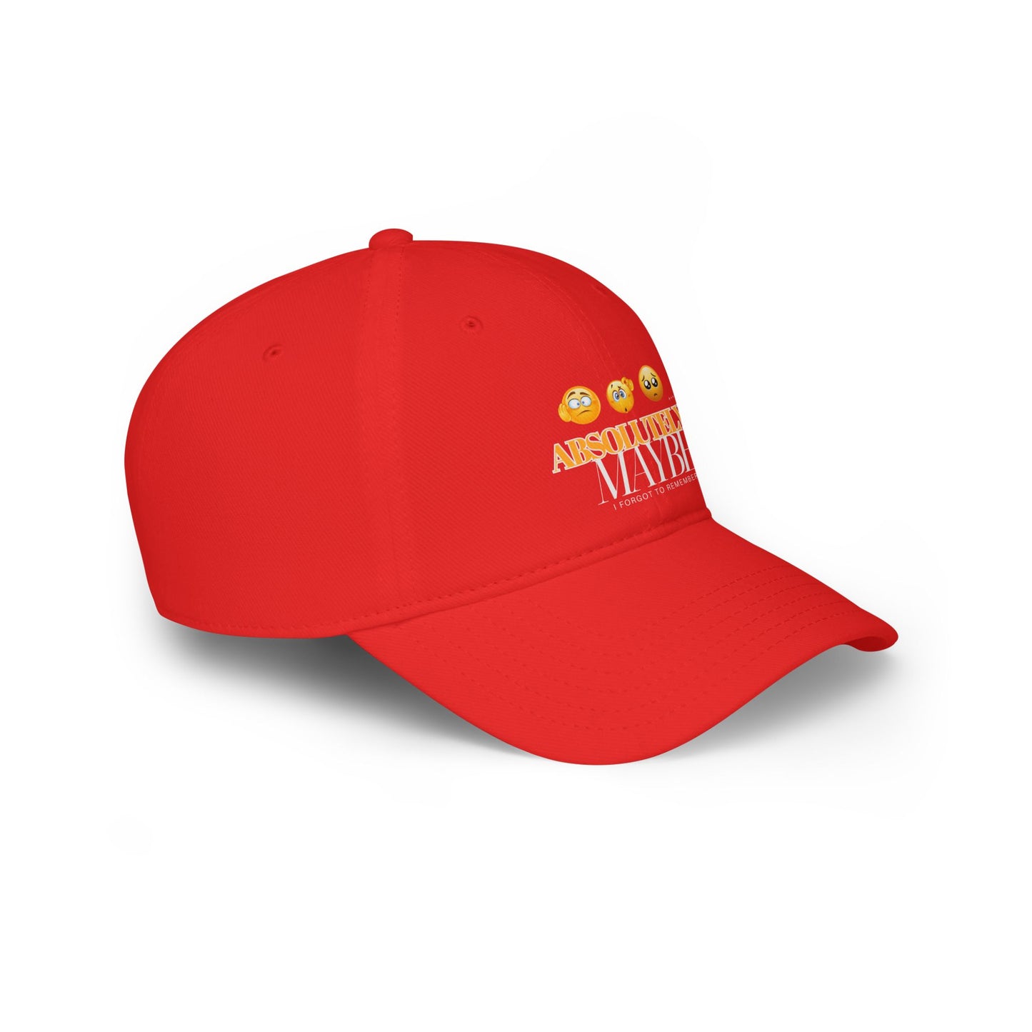 Red Low Profile Baseball Cap | Absolutely Maybe Emojis Cap