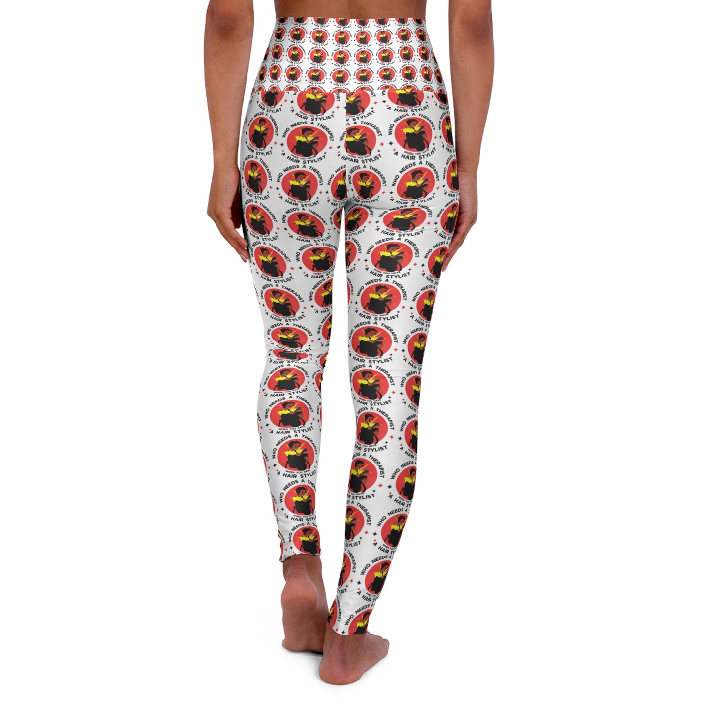 Funky High Waisted Yoga Leggings - Colorful Graphic Print for Active Lifestyle
