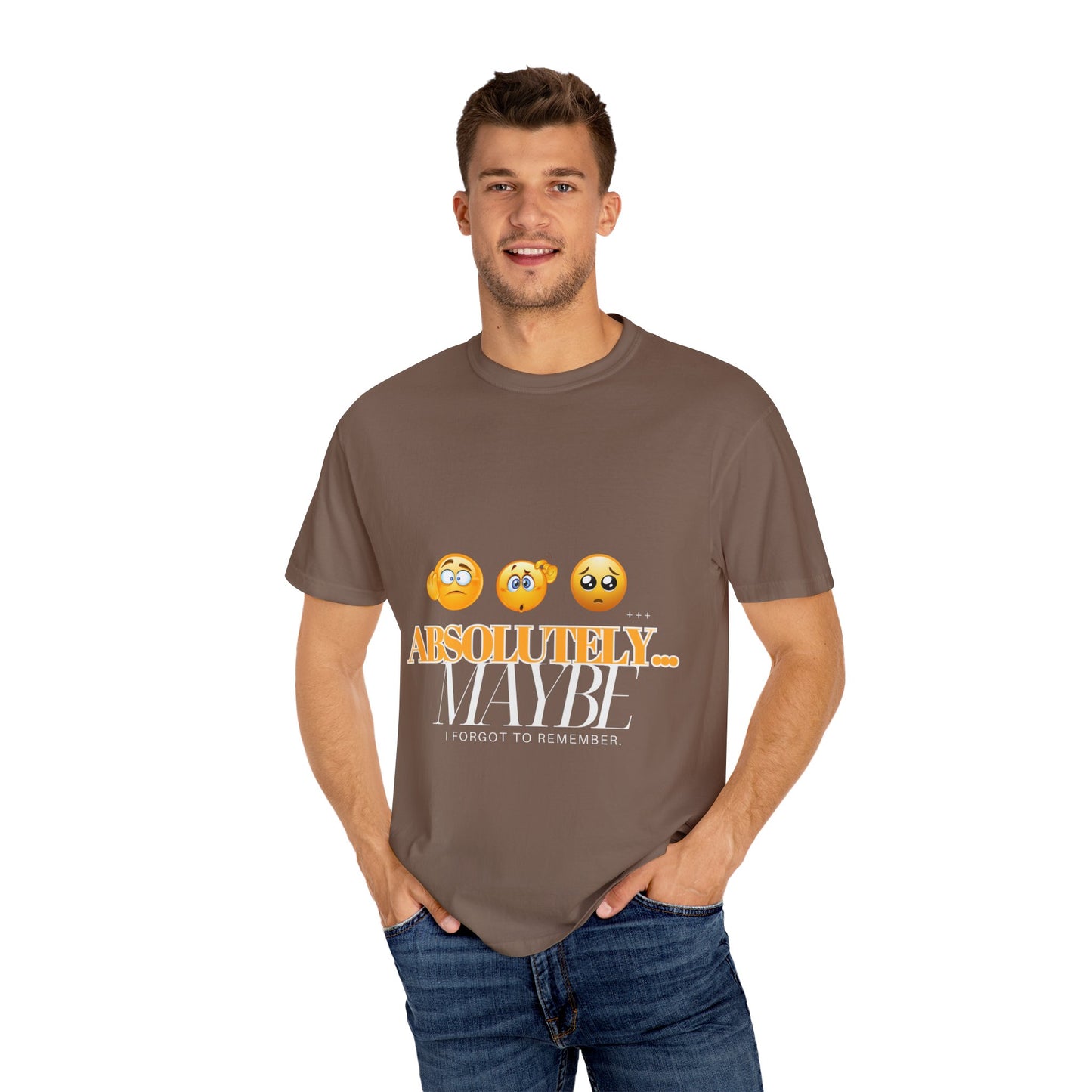 Funny Emoji Unisex T-Shirt - 'Absolutely Maybe' Design