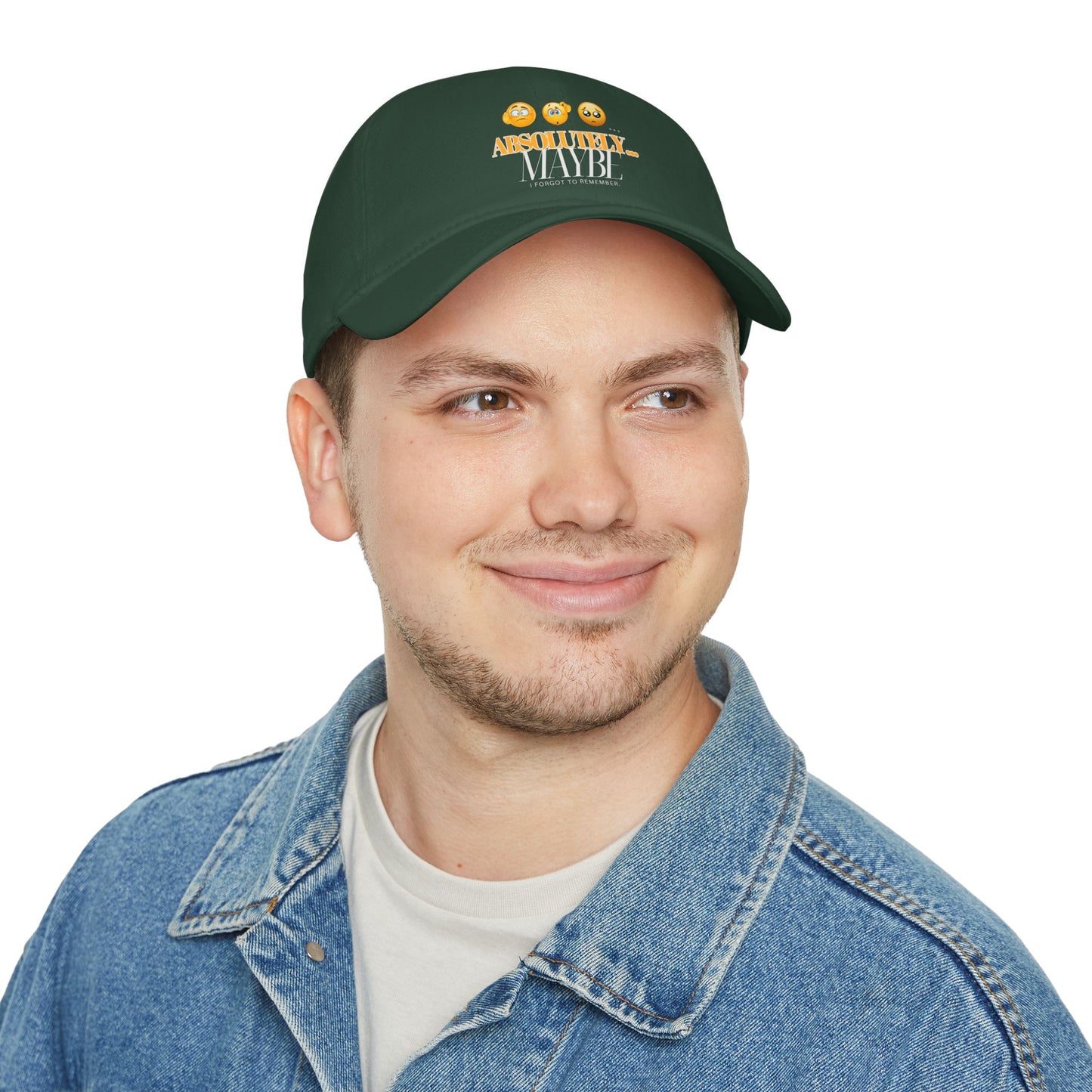 Red Low Profile Baseball Cap | Absolutely Maybe Emojis Cap