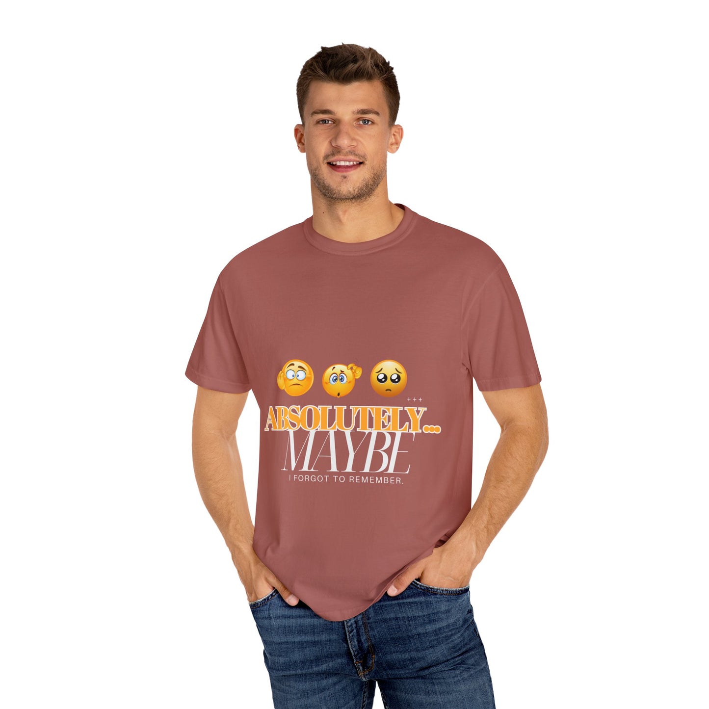 Funny Emoji Unisex T-Shirt - 'Absolutely Maybe' Design
